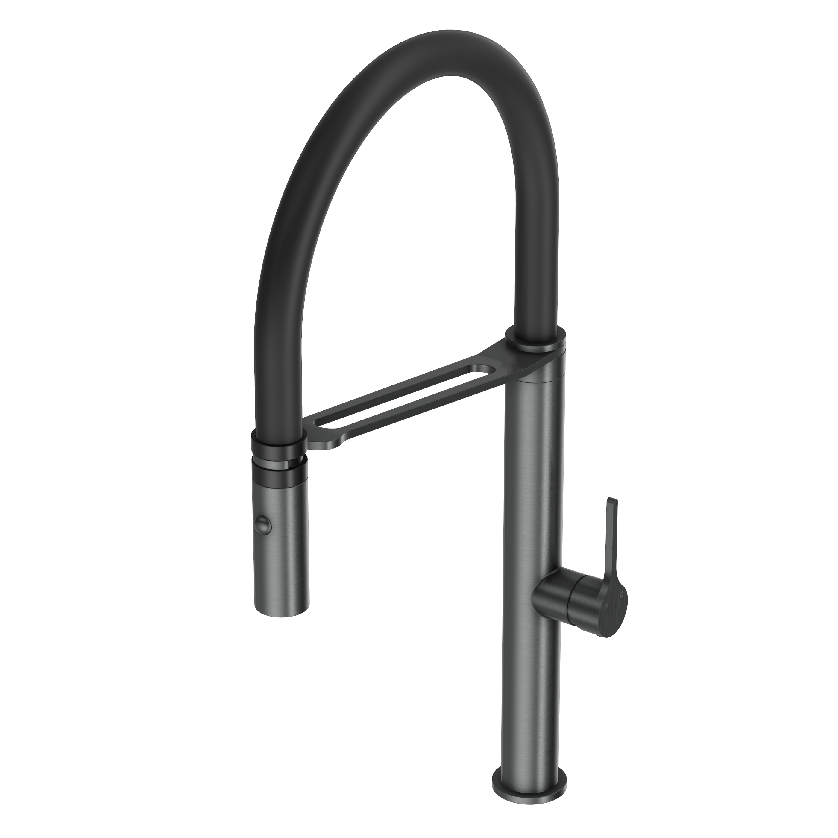 Sereno Pull Down Kitchen Mixer Tap - Gun Metal Brushed