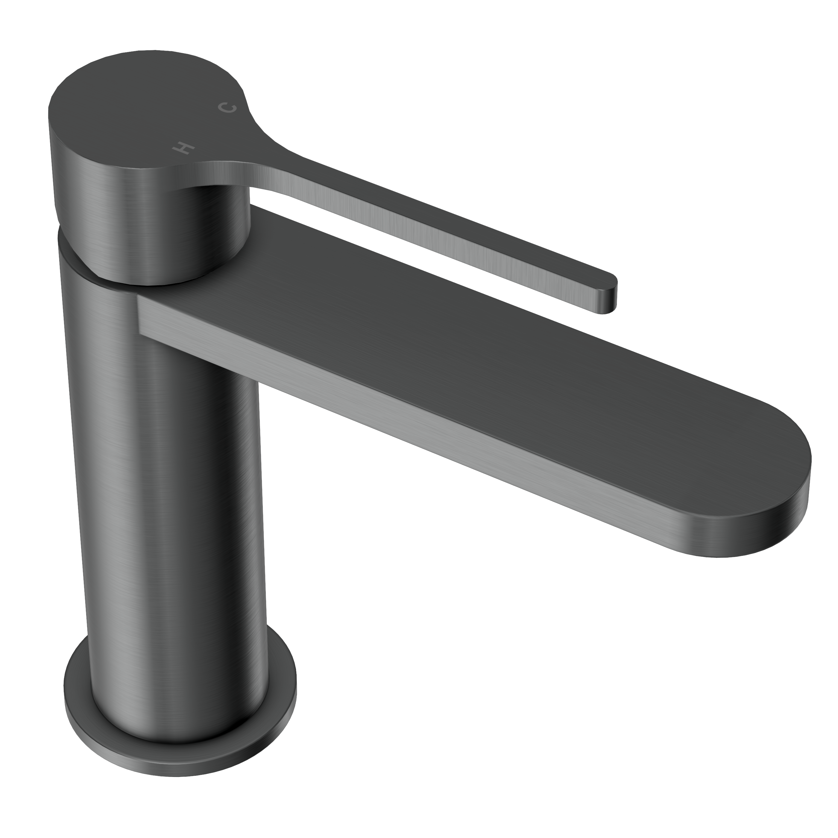 Sereno Short Basin Mixer Tap - Gun Metal Brushed