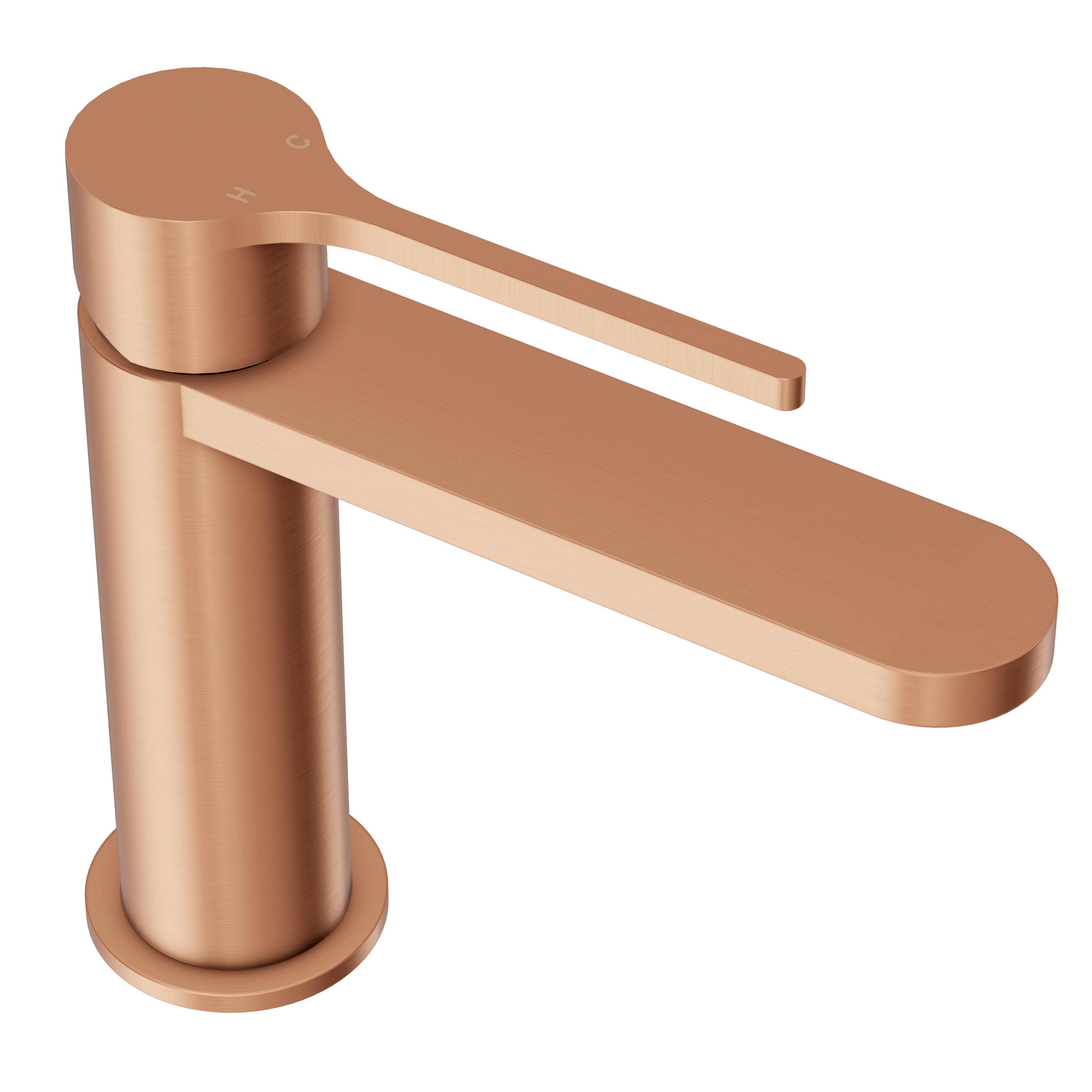 Sereno Short Basin Mixer Tap - Brushed Copper