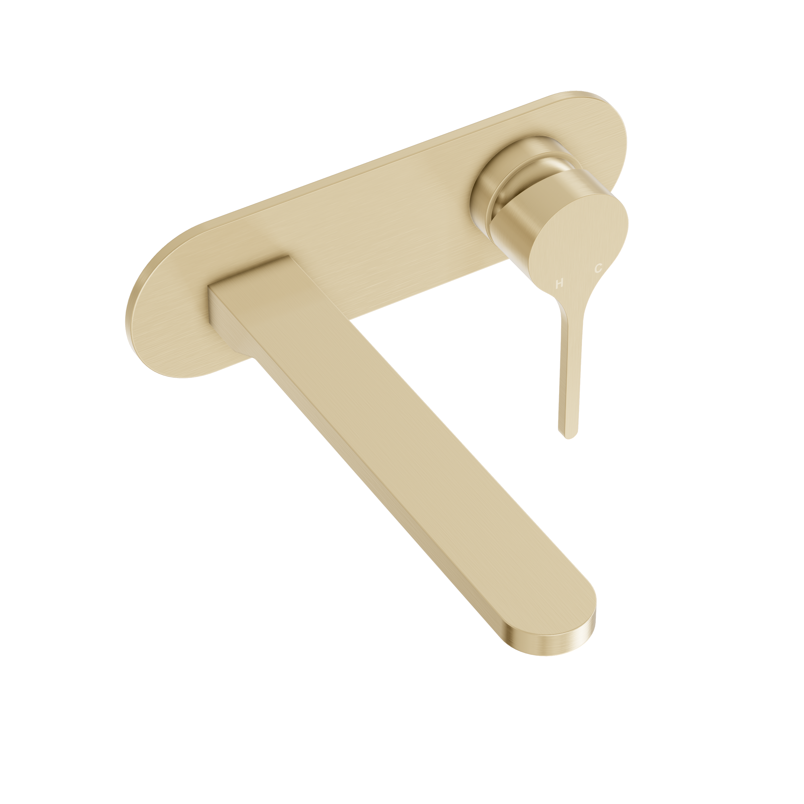 Sereno Wall Basin Mixer Tap - Brushed Brass