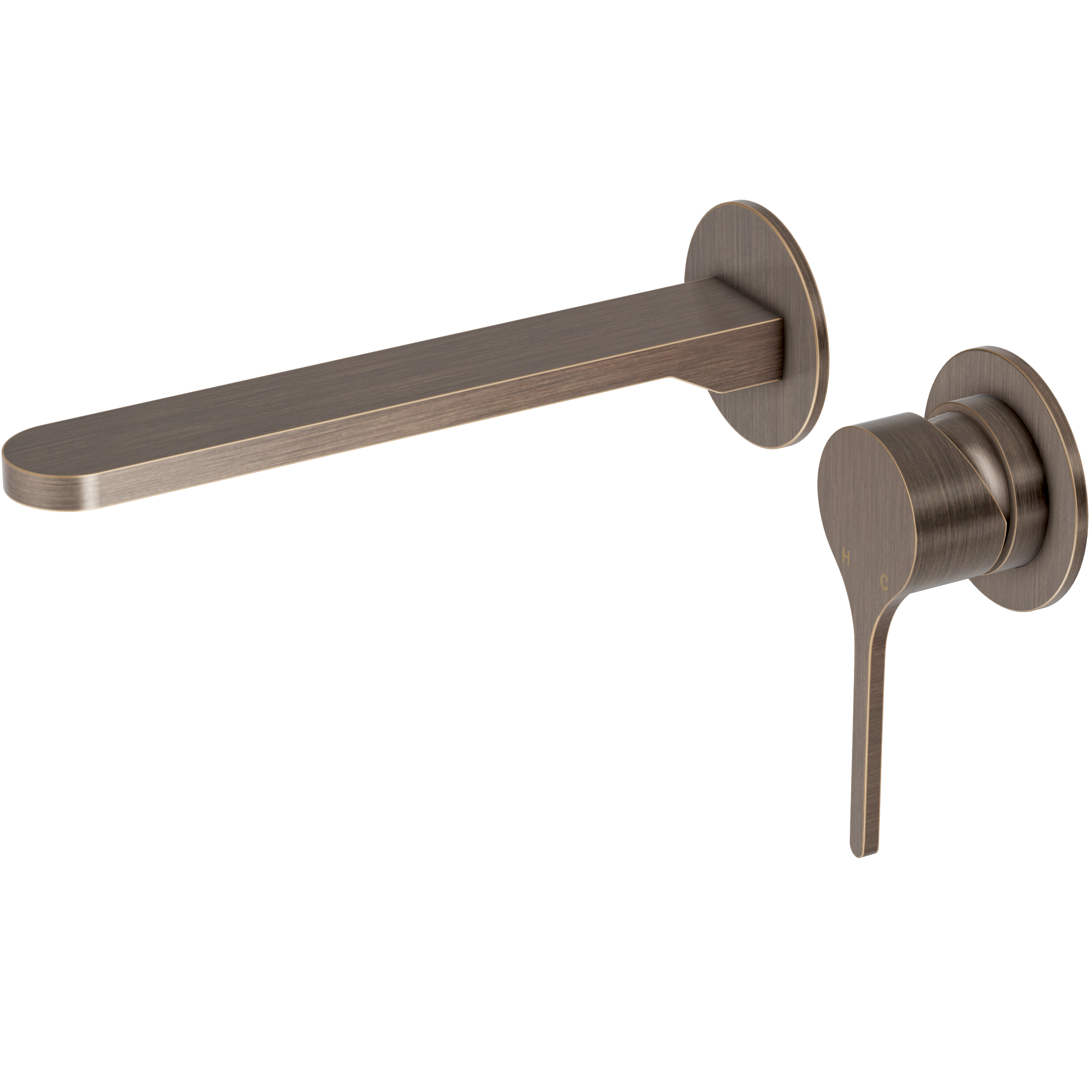 Sereno Minimal Wall Mixer and Tap - Antique Brass