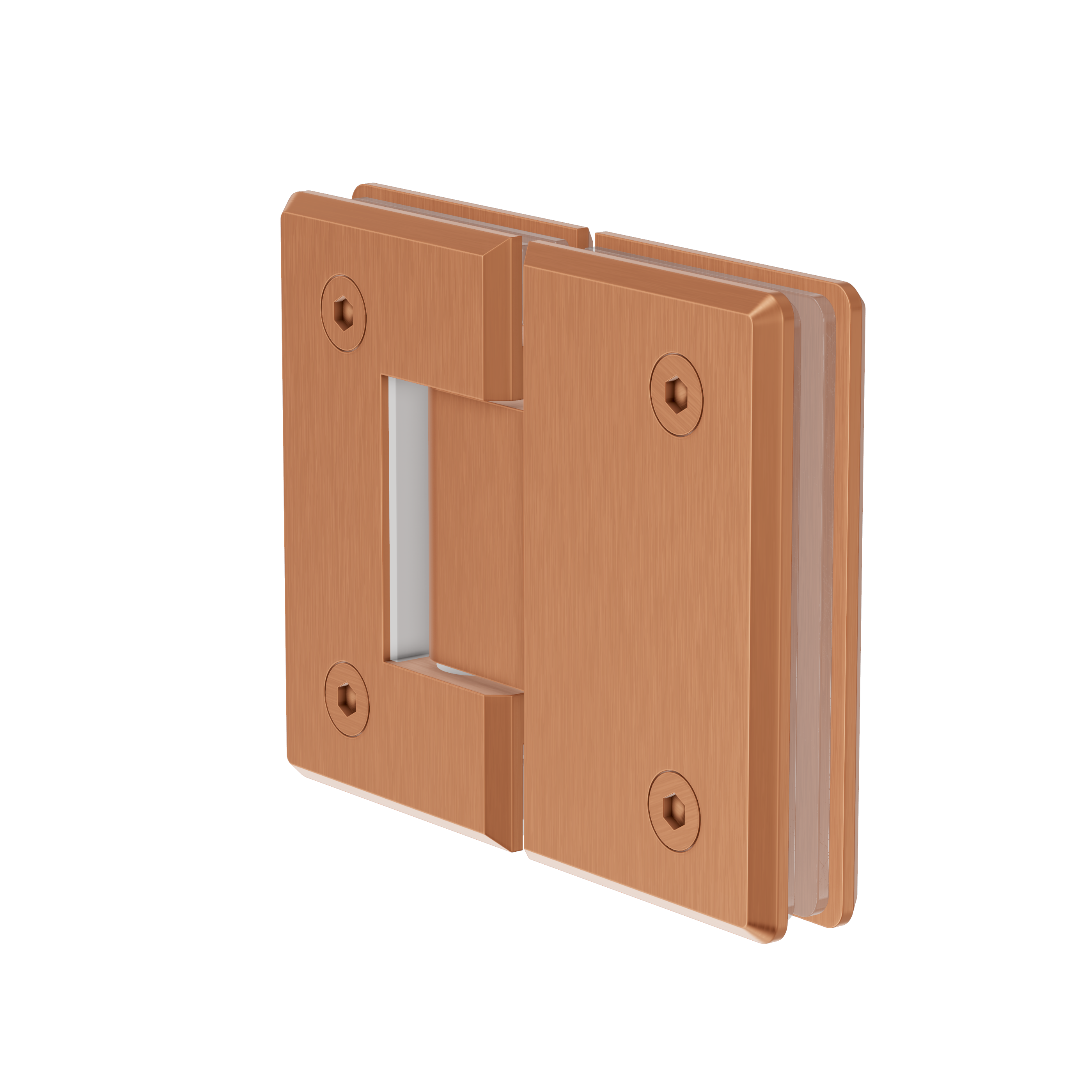 Shower Hinge Glass to Glass - Brushed Copper