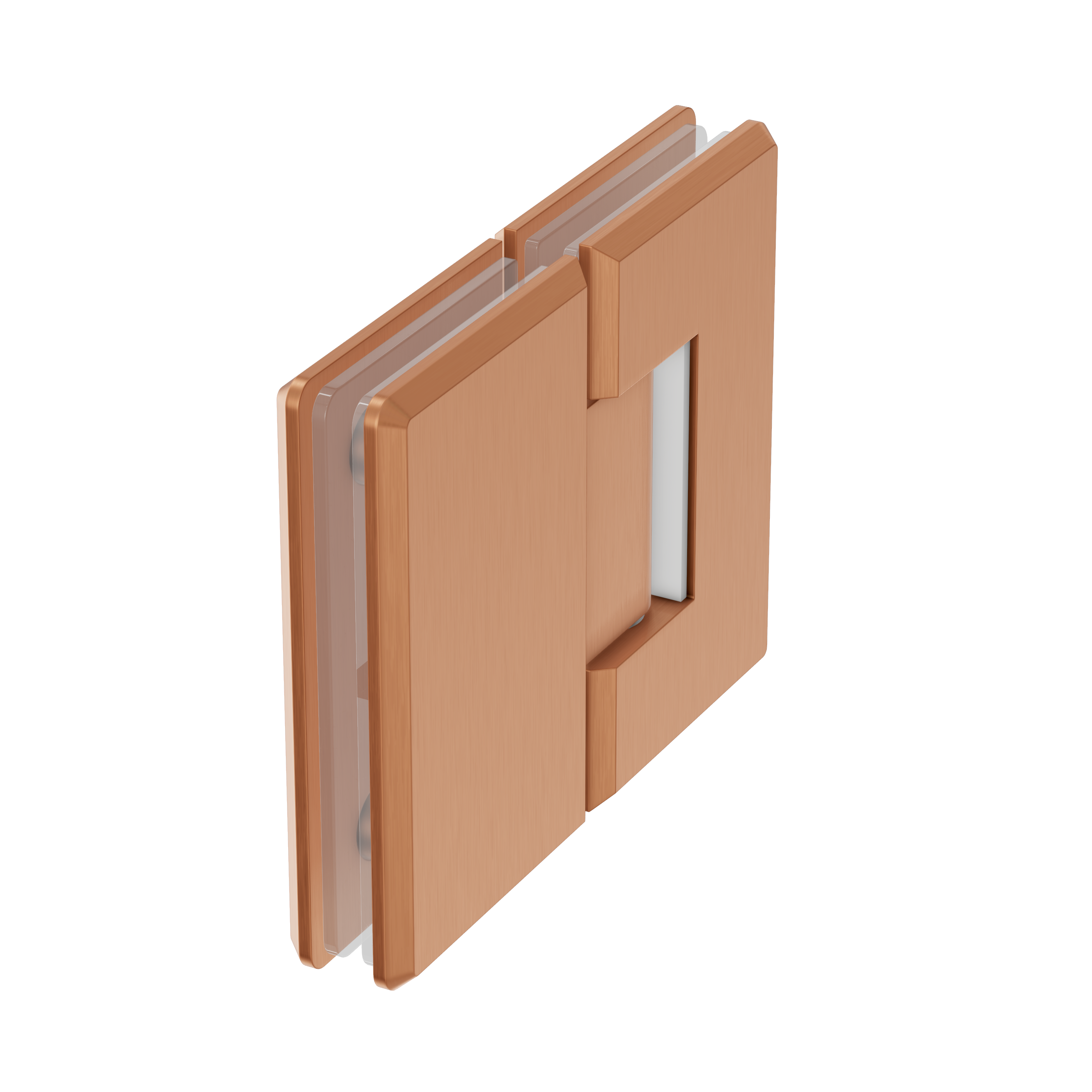 Shower Hinge Glass to Glass - Brushed Copper