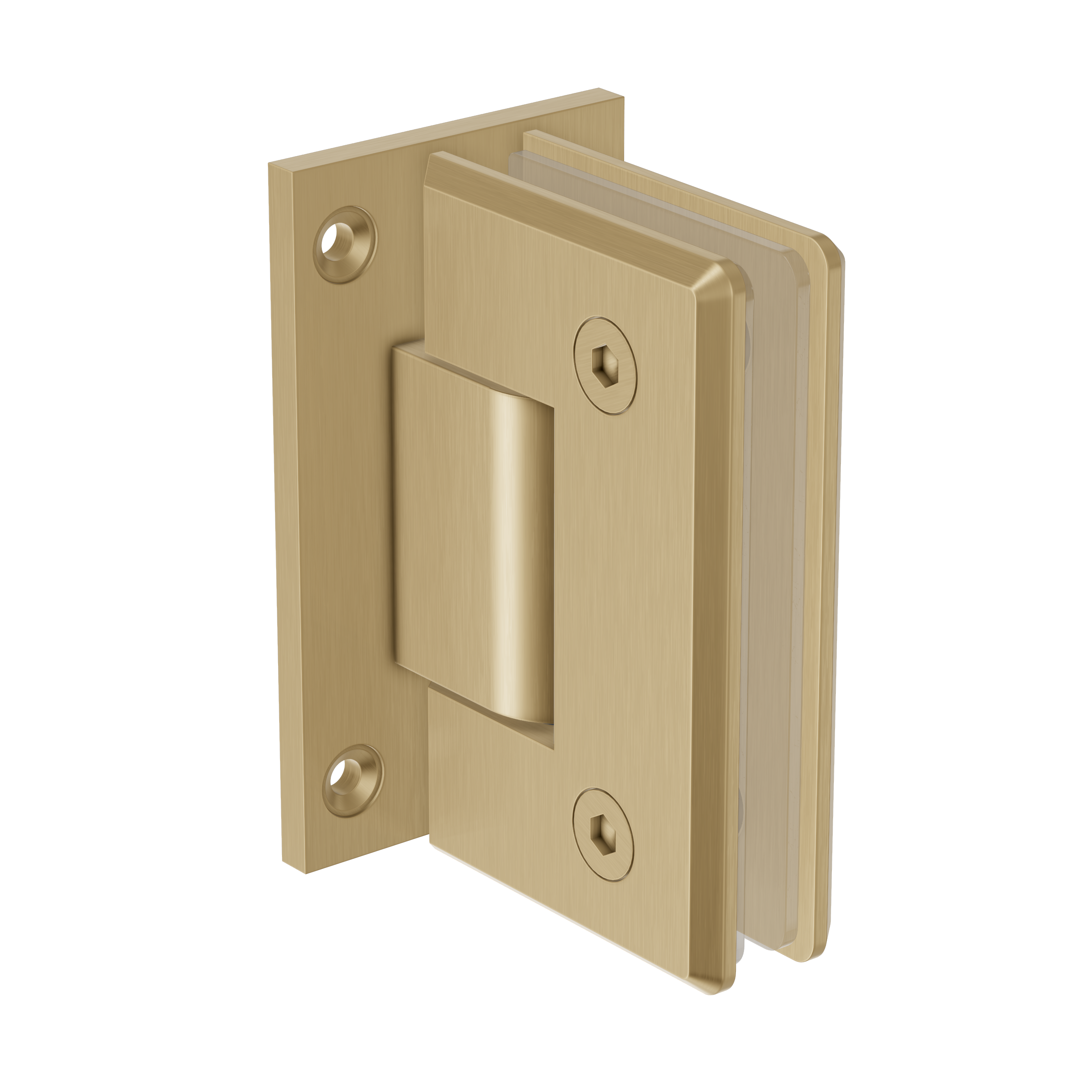 Glass to Wall Shower Hinge - Brushed Brass