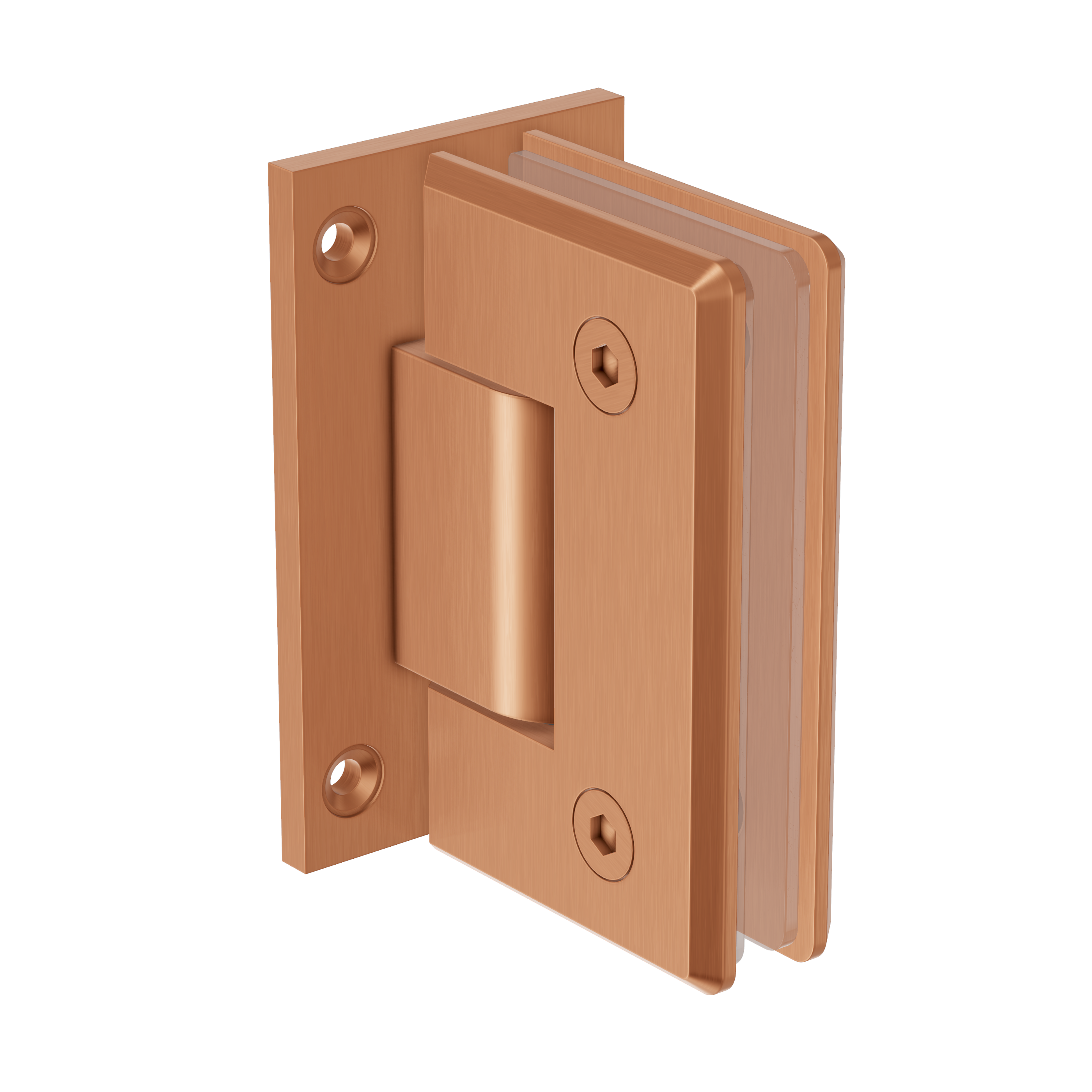 Glass to Wall Shower Hinge - Brushed Copper