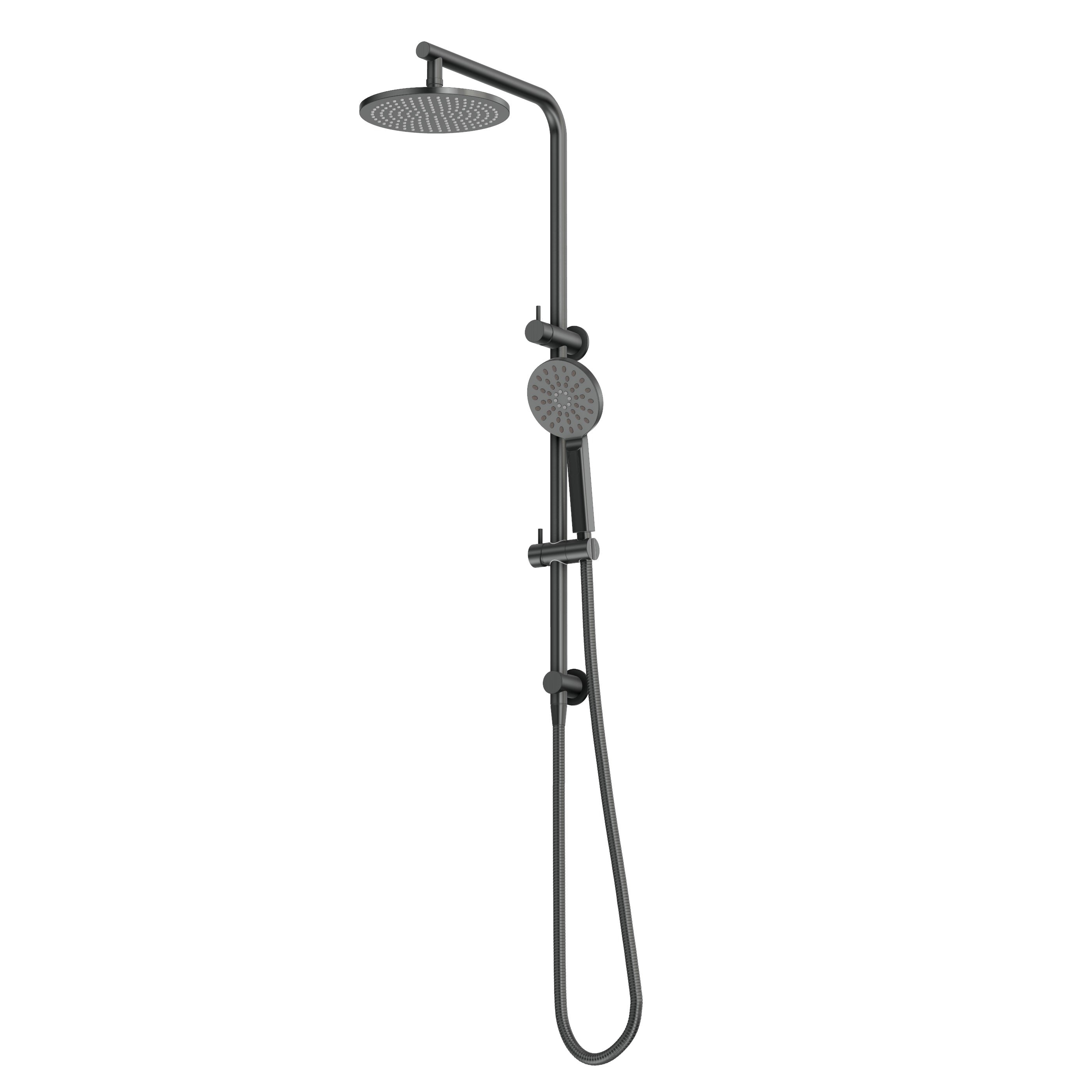 Shower Rail Set With Round Hand Wand - Gun Metal Brushed