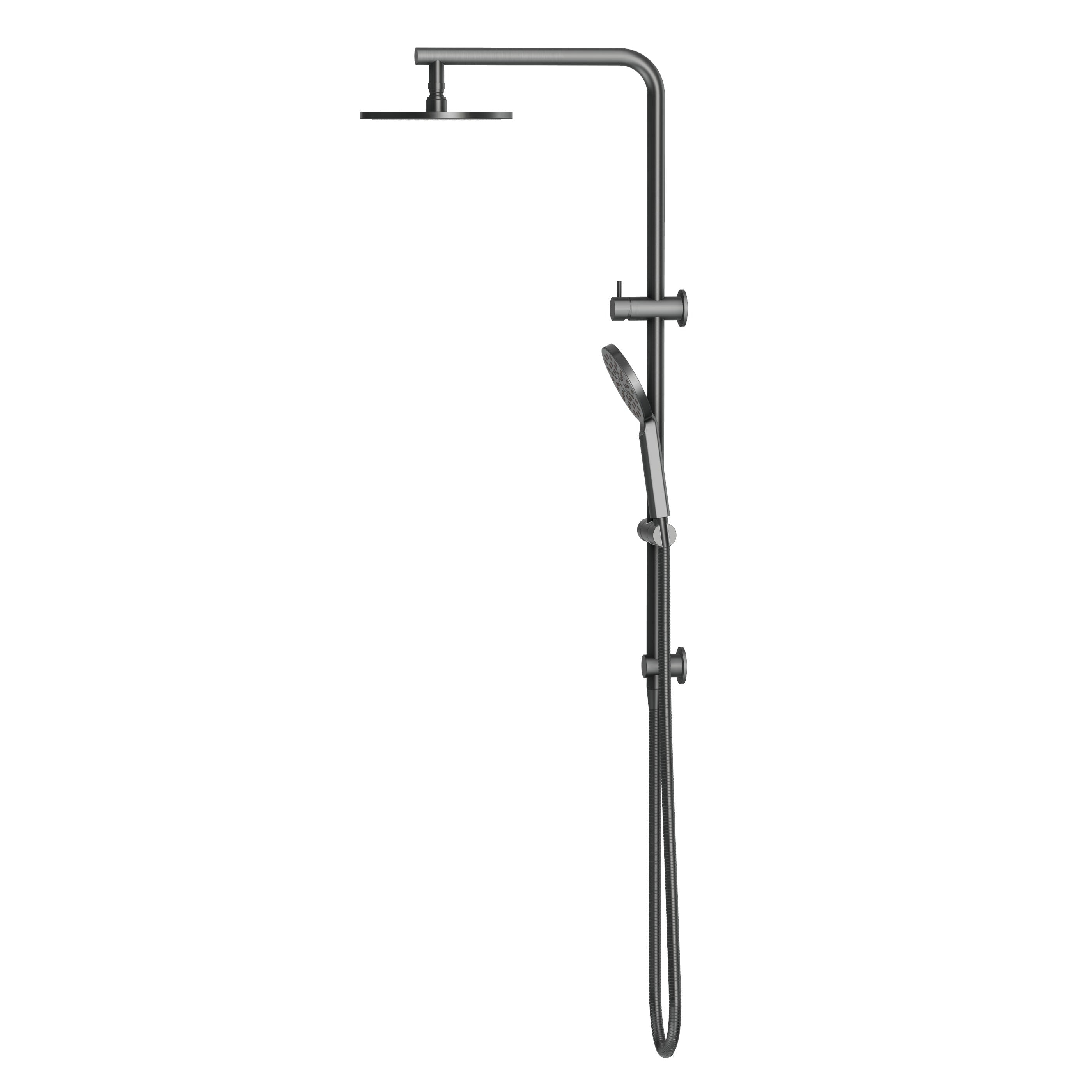 Shower Rail Set With Round Hand Wand - Gun Metal Brushed