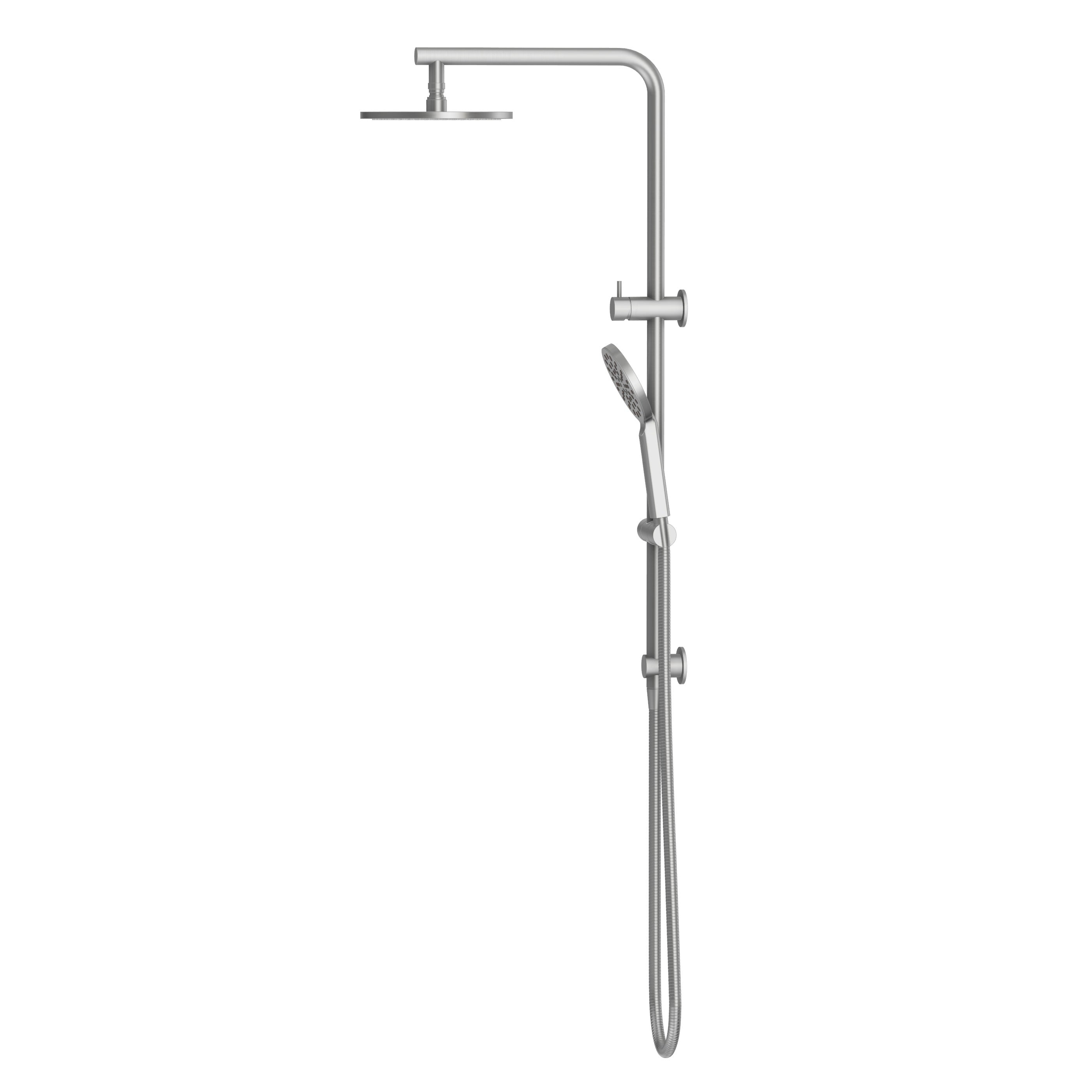 Shower Rail Set With Round Hand Wand - Brushed Nickel