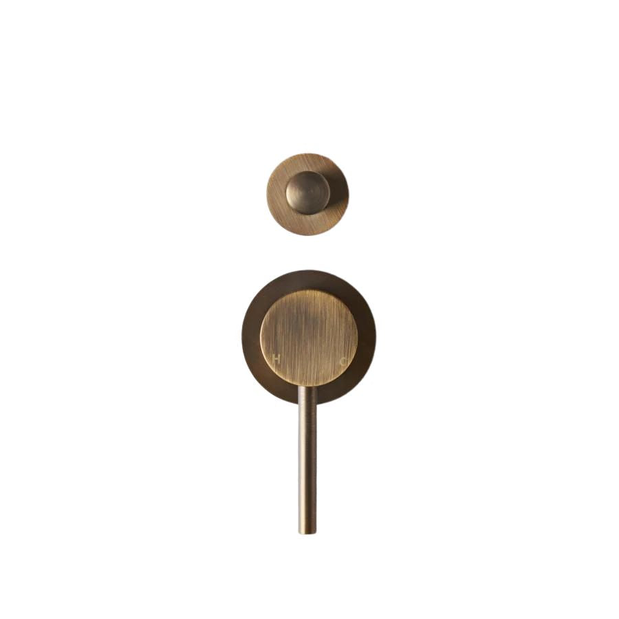 Haven Minimal Diverter Wall Mixer - Antique Brass