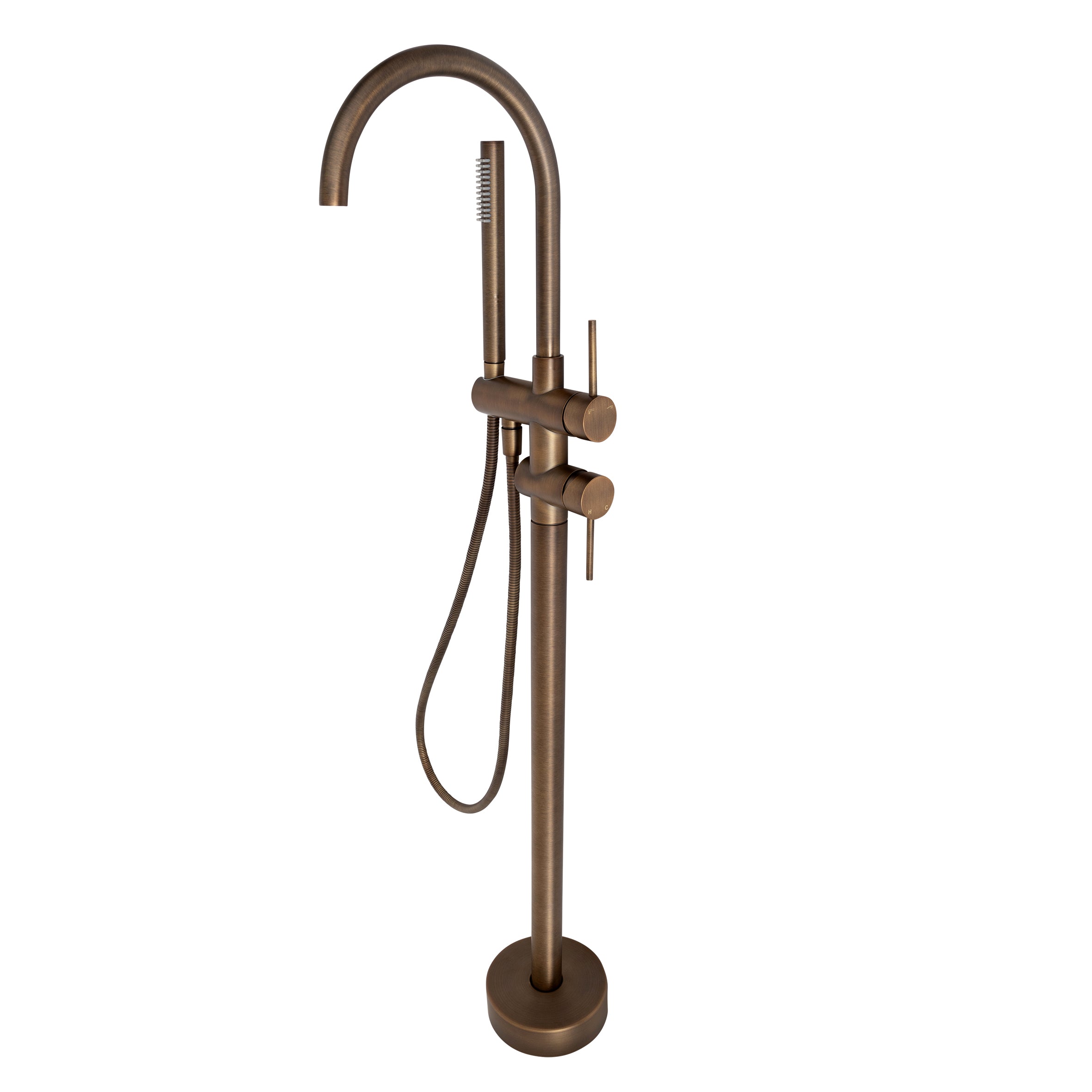 Haven Bath Filler with Hand Shower Wand - Antique Brass