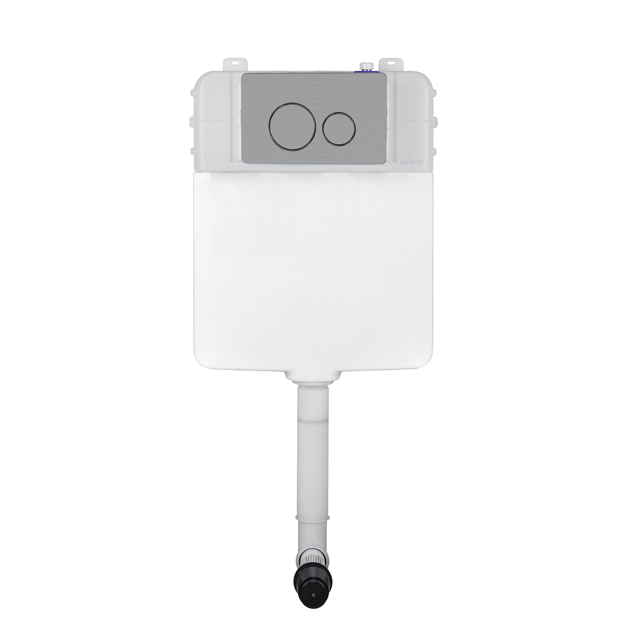 Floor Mounted In-Wall Cistern + Round Flush Plate - Gun Metal Brushed