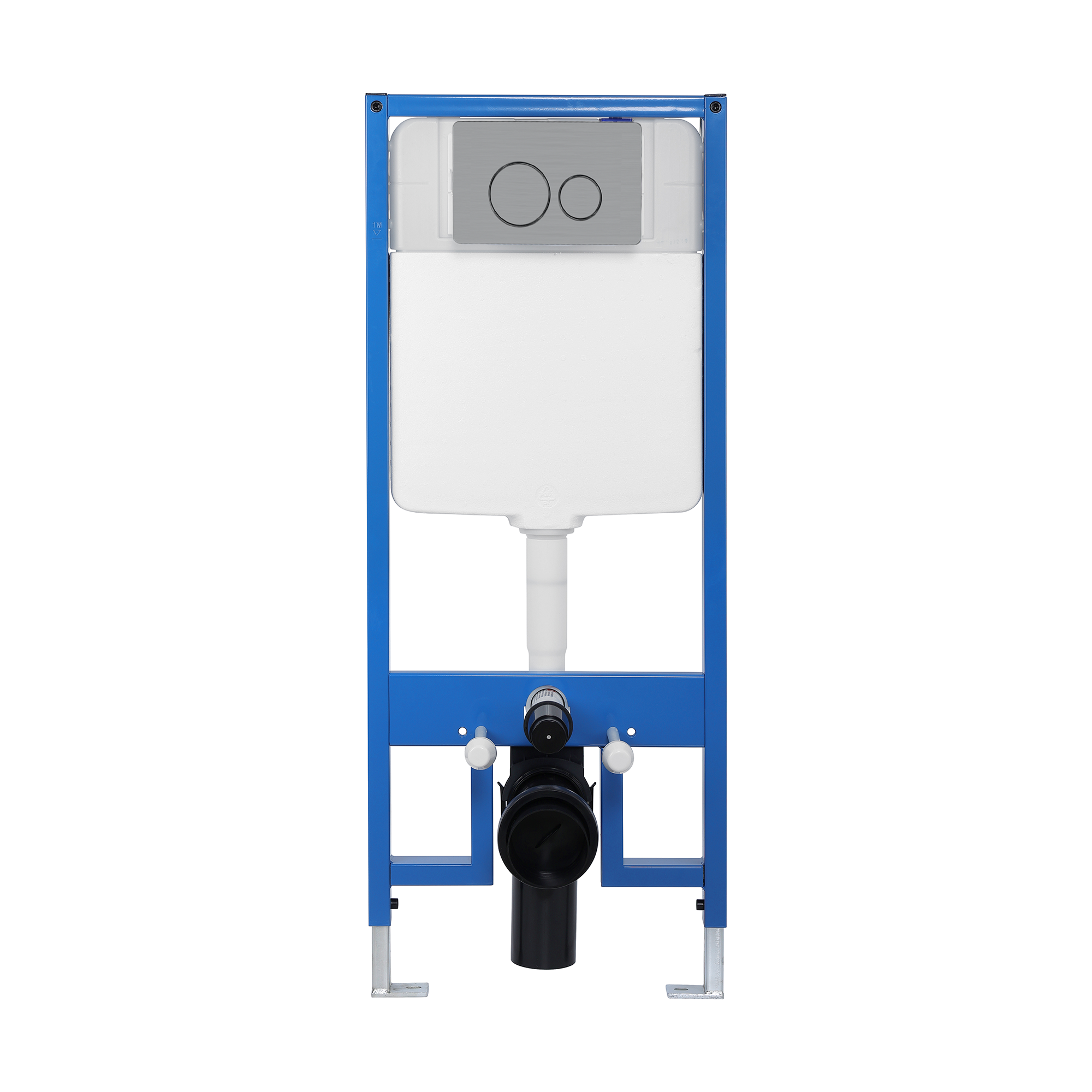 Wall Hung In-Wall Cistern + Round Flush Plate - Gun Metal Brushed