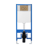 Wall Hung In-Wall Cistern + Round Flush Plate - Antique Brass