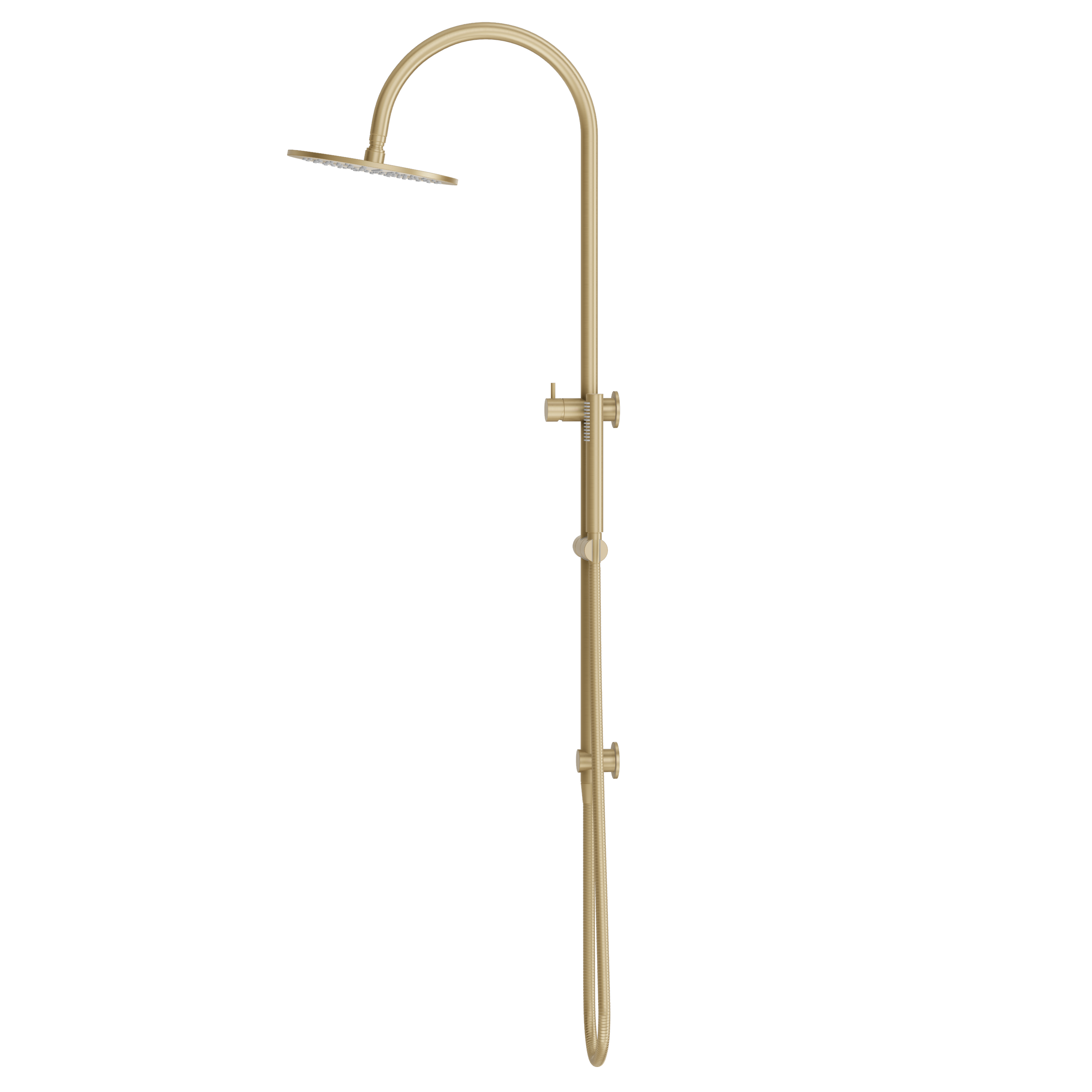 Gooseneck Shower Rail Set - Brushed Brass