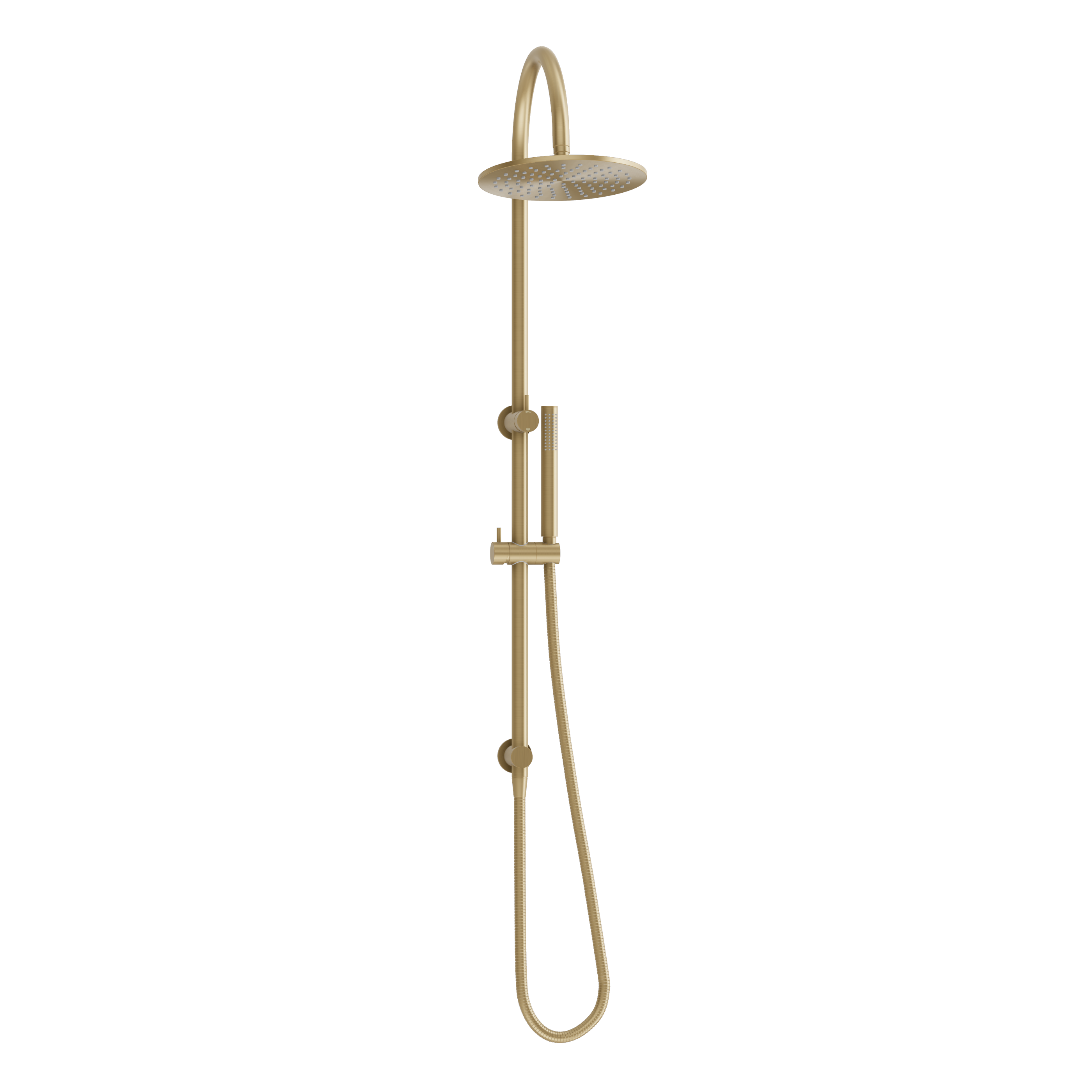 Gooseneck Shower Rail Set - Brushed Brass
