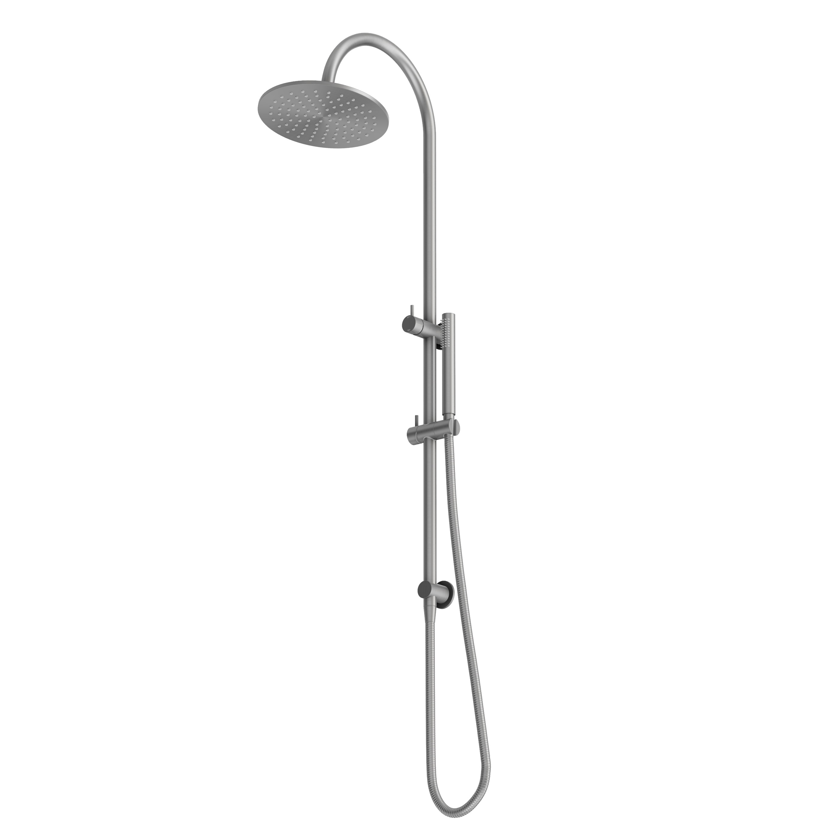 Gooseneck Shower Rail Set - Brushed Nickel