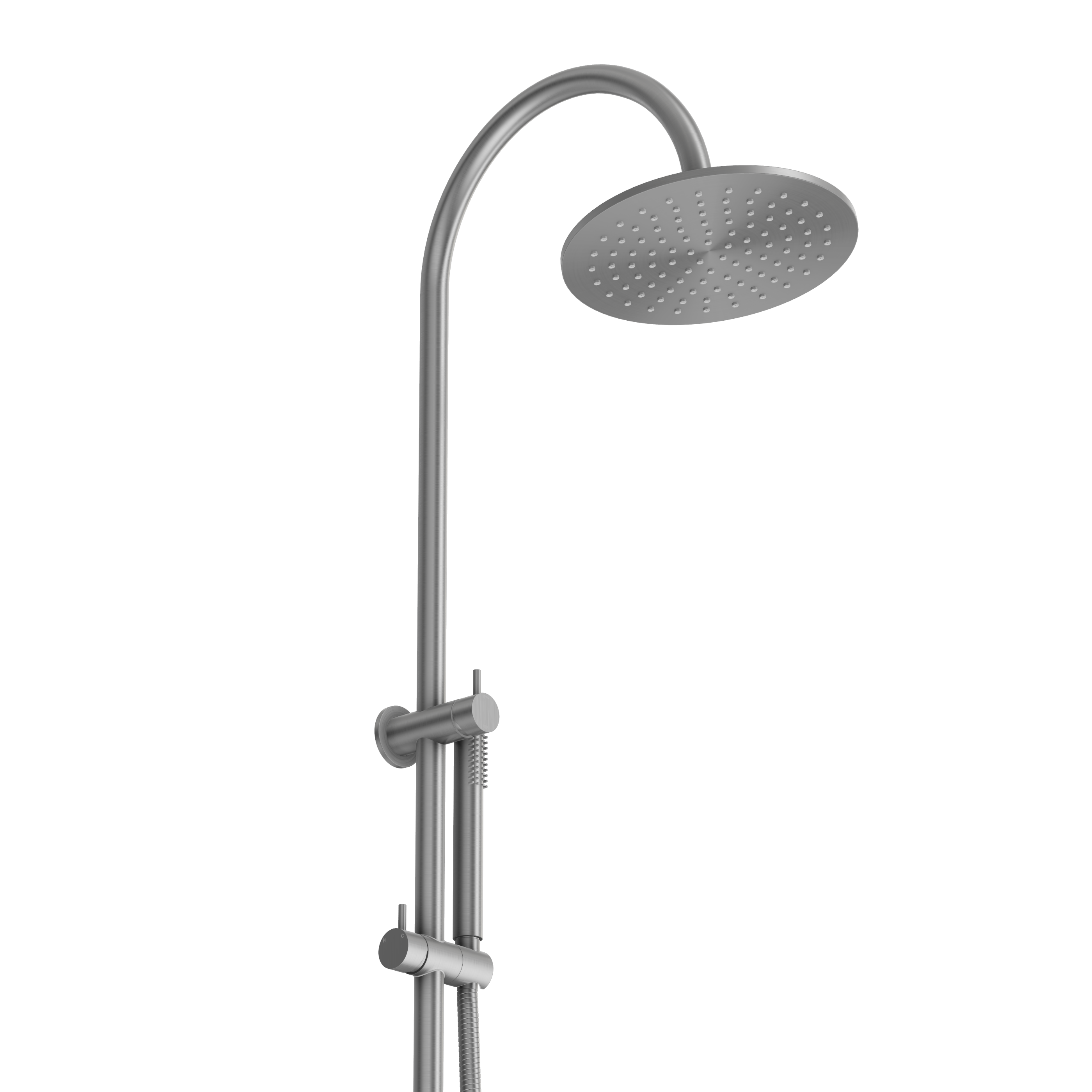 Gooseneck Shower Rail Set - Brushed Nickel