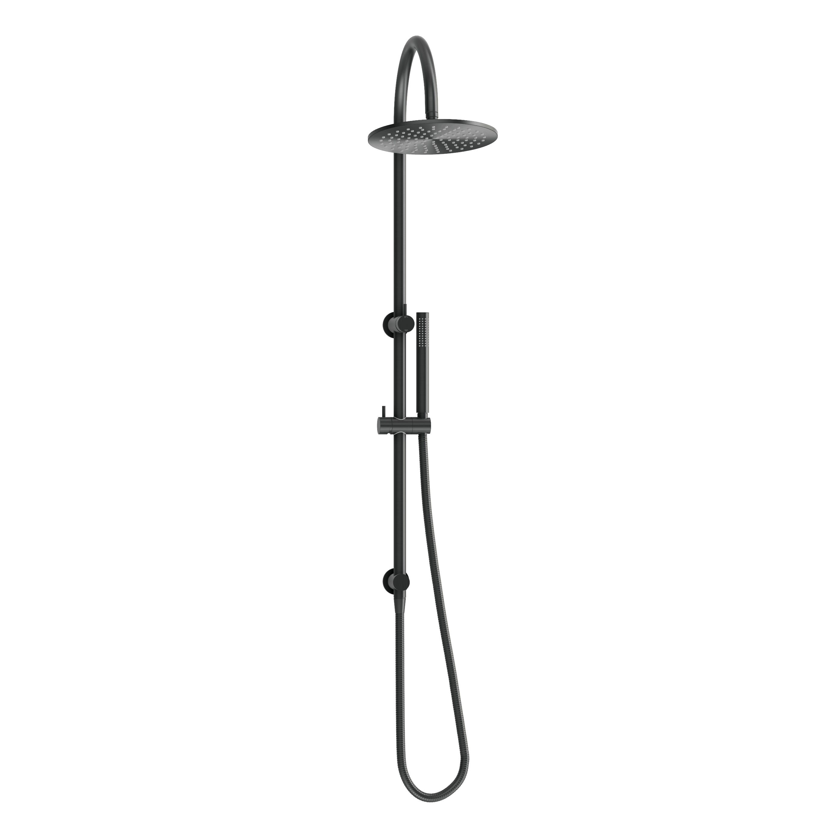 Gooseneck Shower Rail Set - Gun Metal Brushed