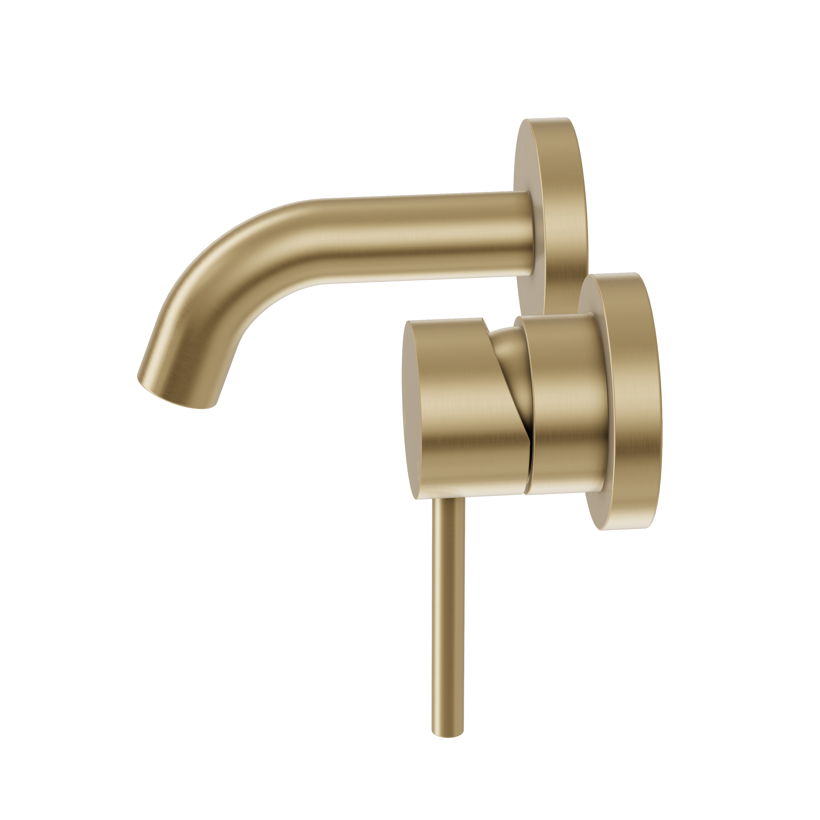Haven Short Wall Mixer and Tap - Brushed Brass
