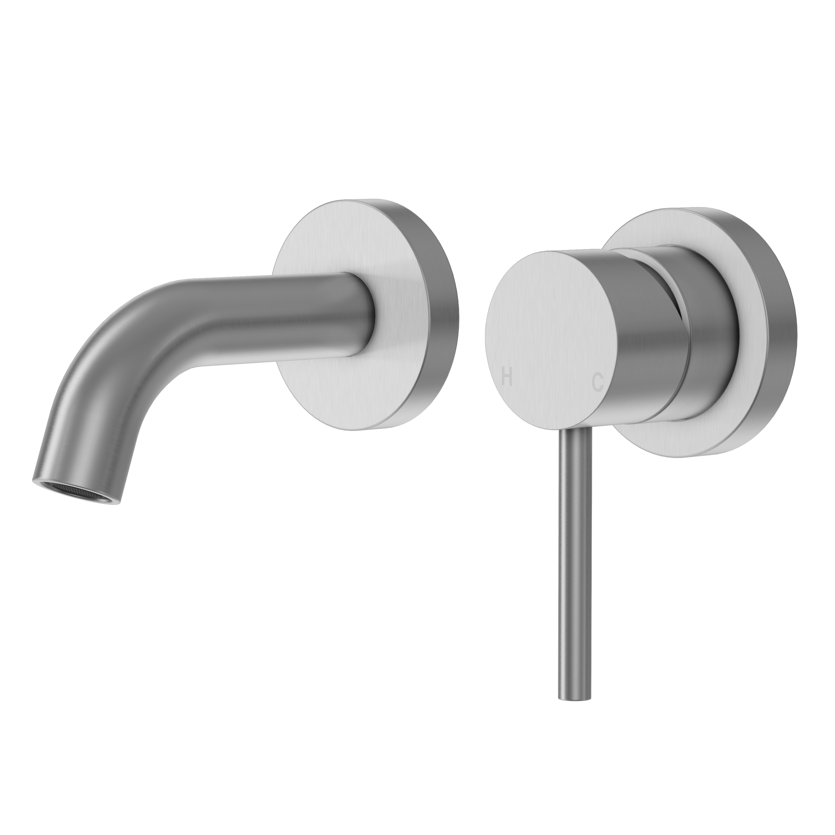 Haven Short Wall Mixer and Tap - Brushed Nickel