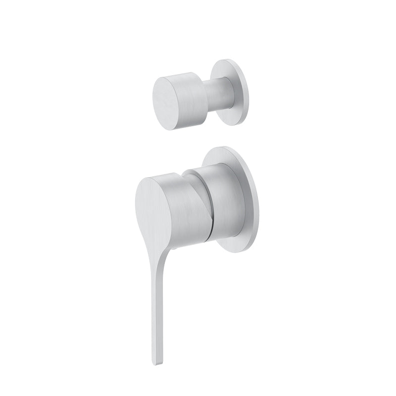 Sereno Minimal Diverter Wall Mixer - Brushed Nickel
