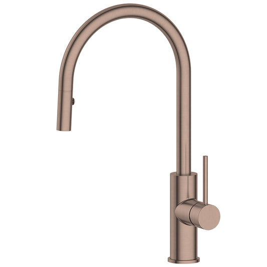 Haven Gooseneck Pull Out Mixer - Rose Bronze