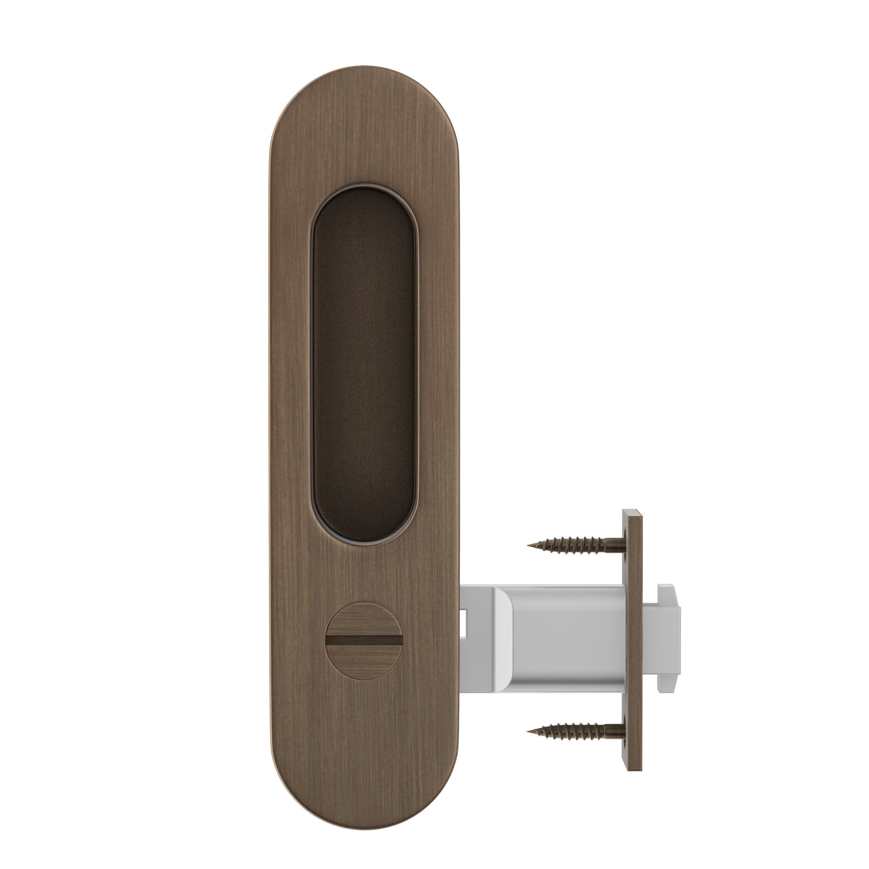 Lombardy Privacy Sliding Door Lock - Antique Brass