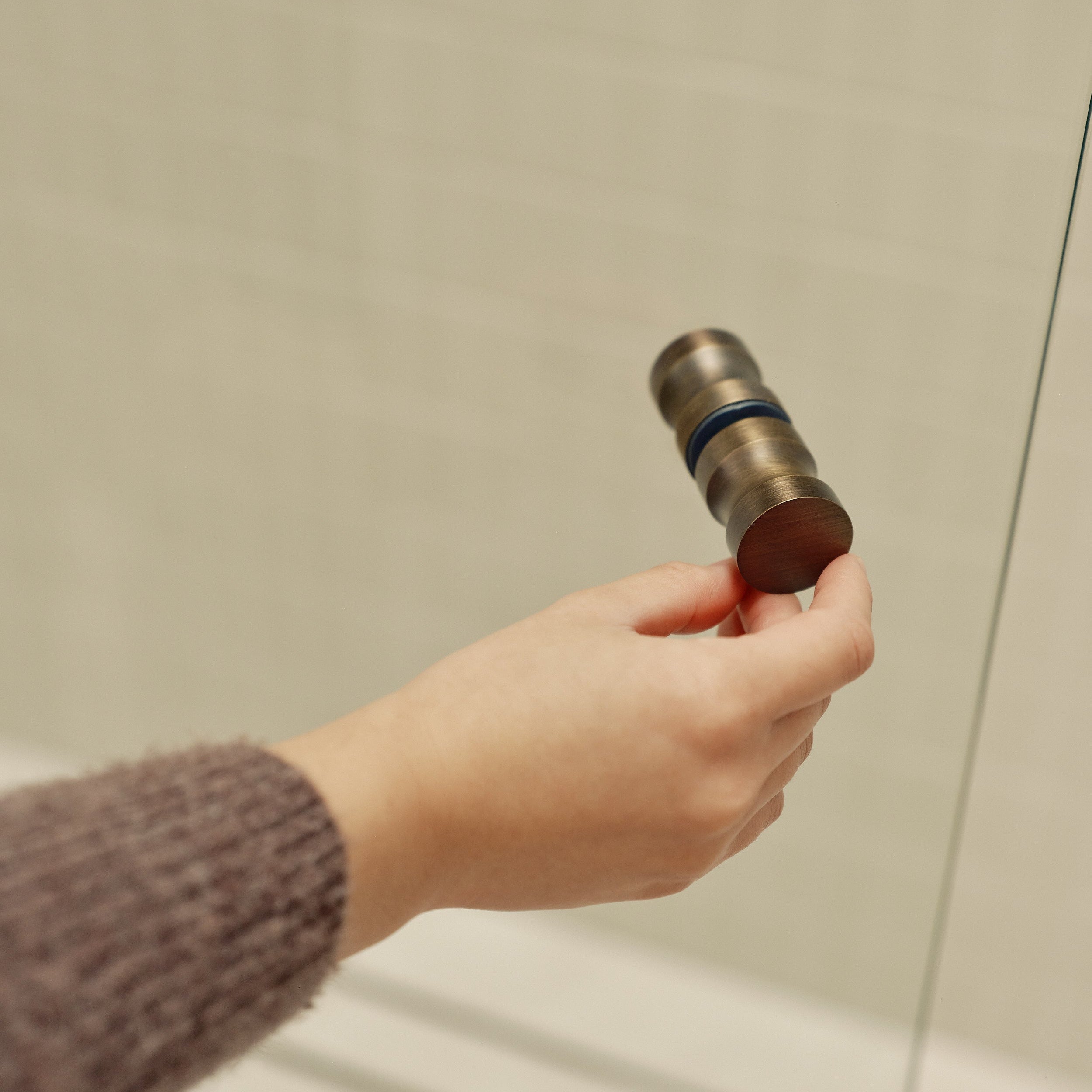 Shower Door Handle - Antique Brass