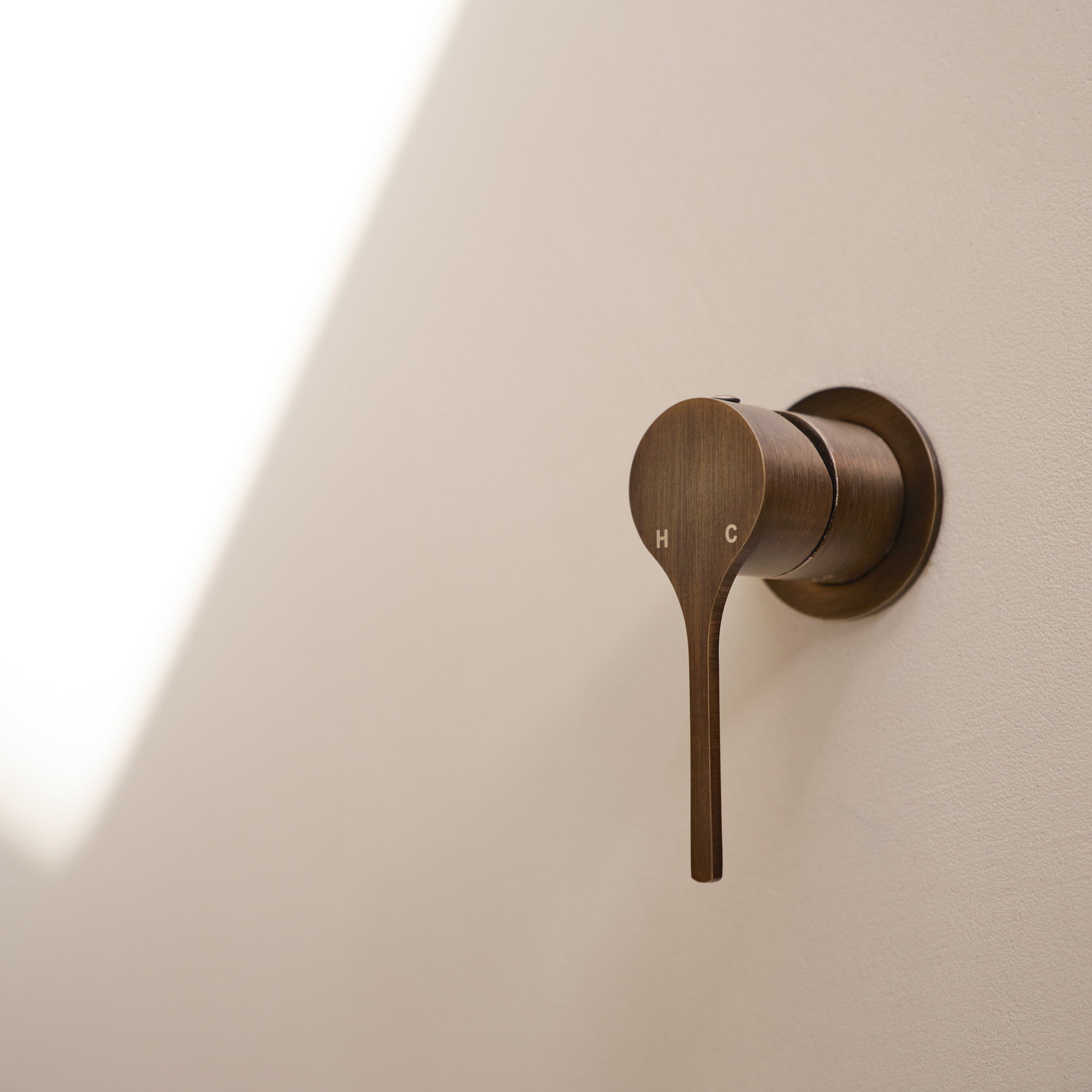 Sereno Minimal Wall Mixer - Antique Brass