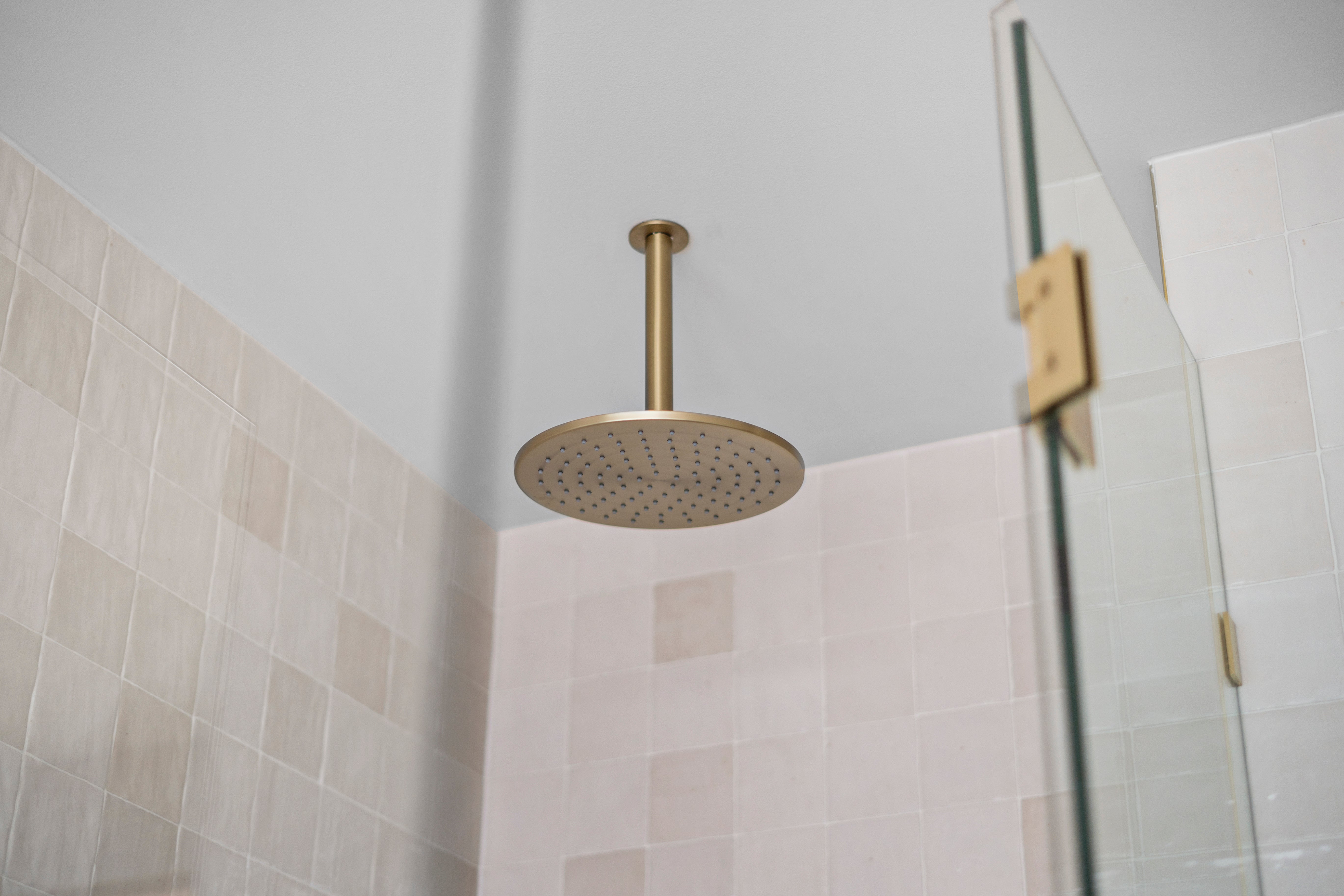 Ceiling Shower Head & Arm - Gold Brushed