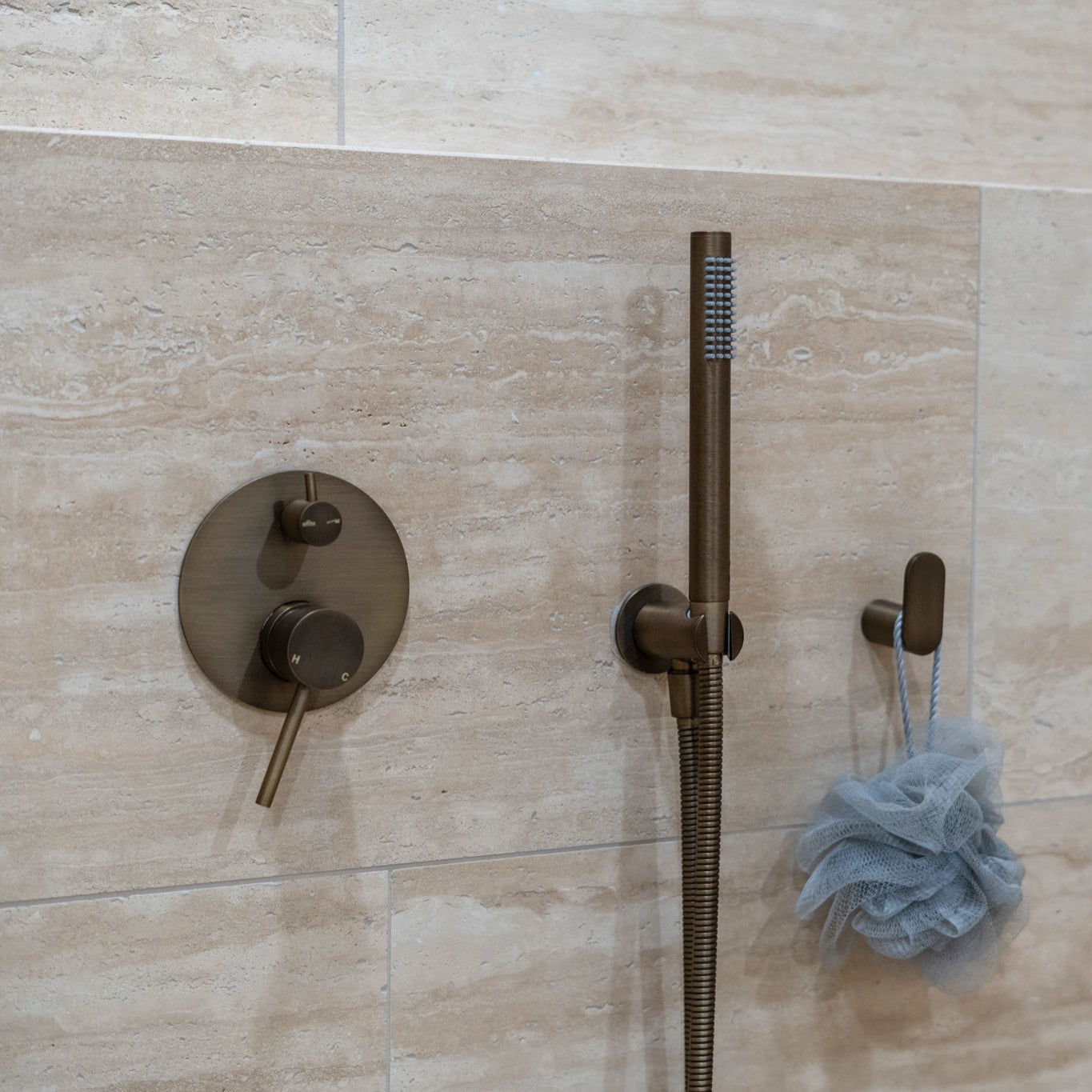 Haven Concealed Diverter Wall Mixer - Antique Brass