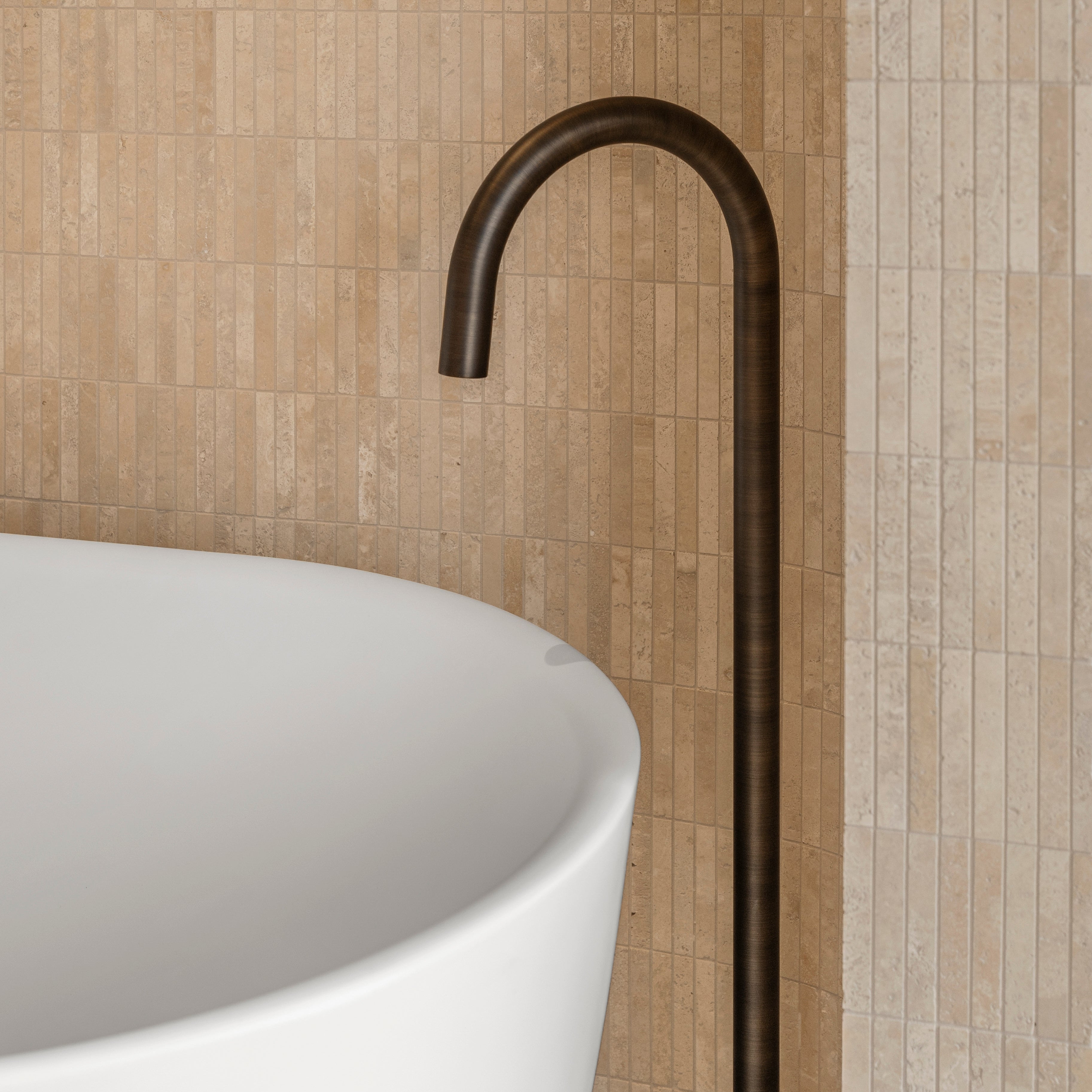 Floor Mounted Bath Filler - Antique Brass