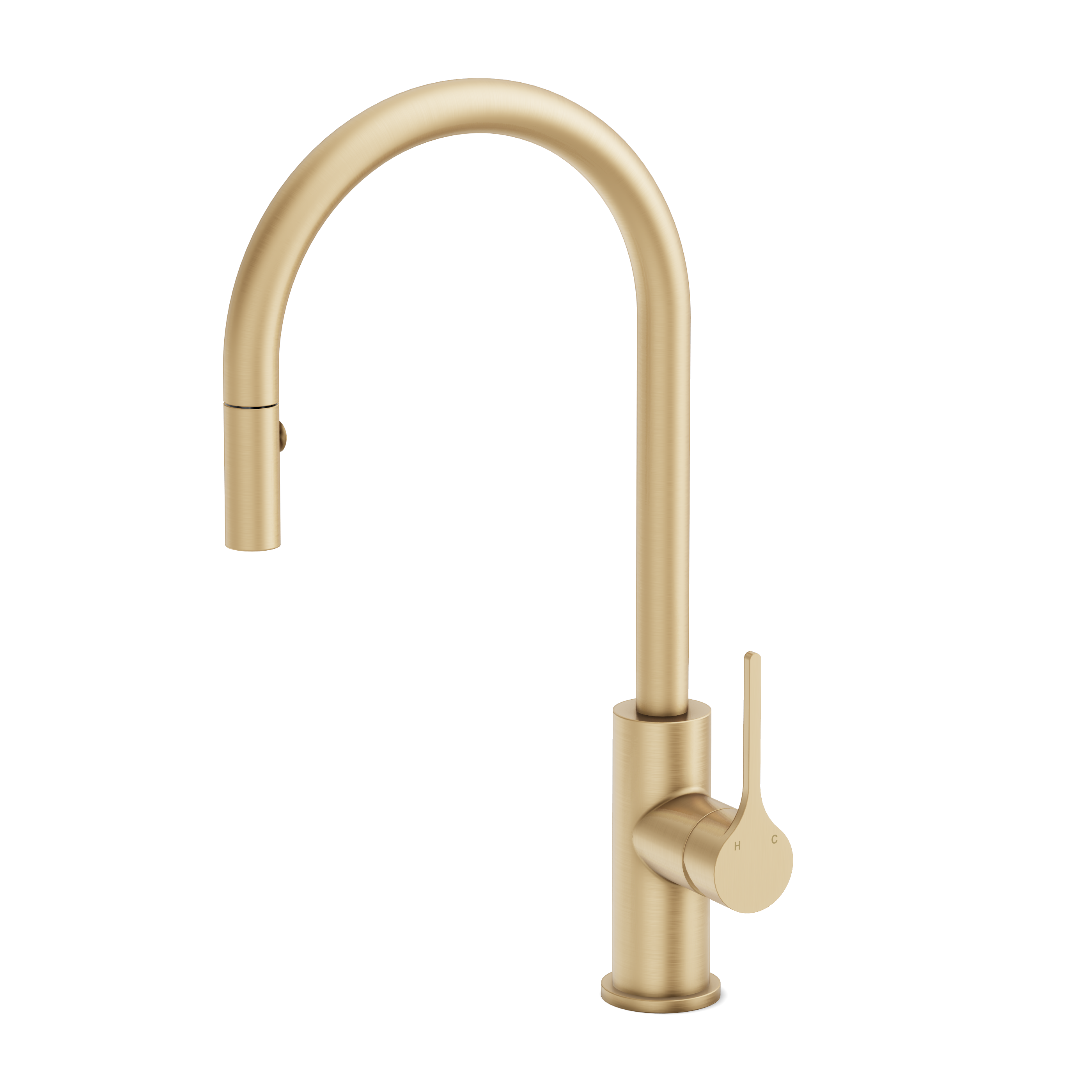 Sereno Gooseneck Pull Out Mixer - Brushed Brass