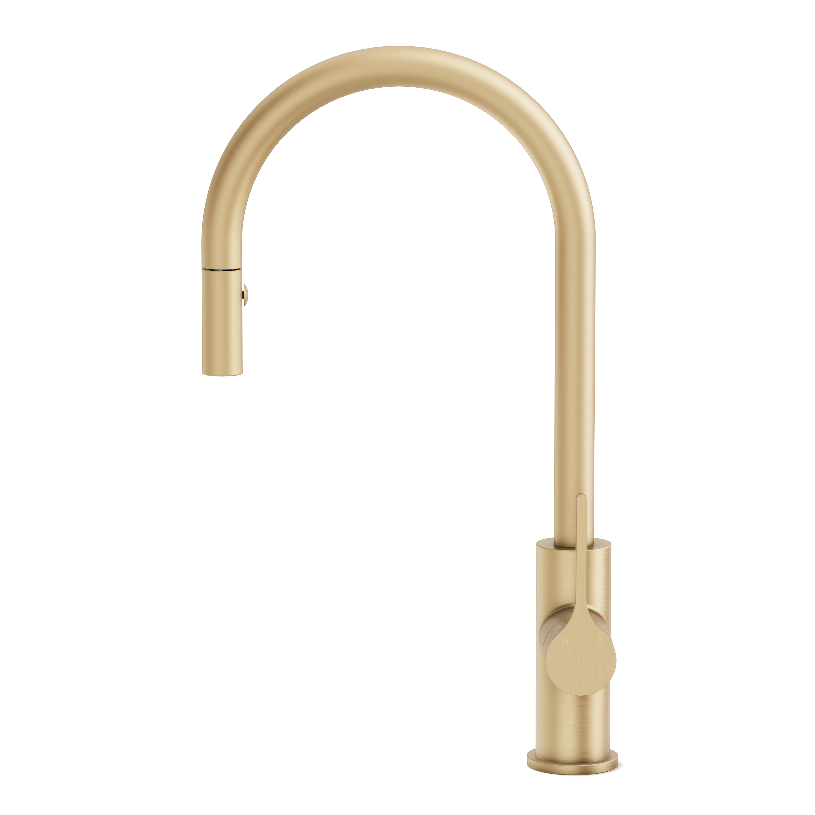 Sereno Gooseneck Pull Out Mixer - Brushed Brass