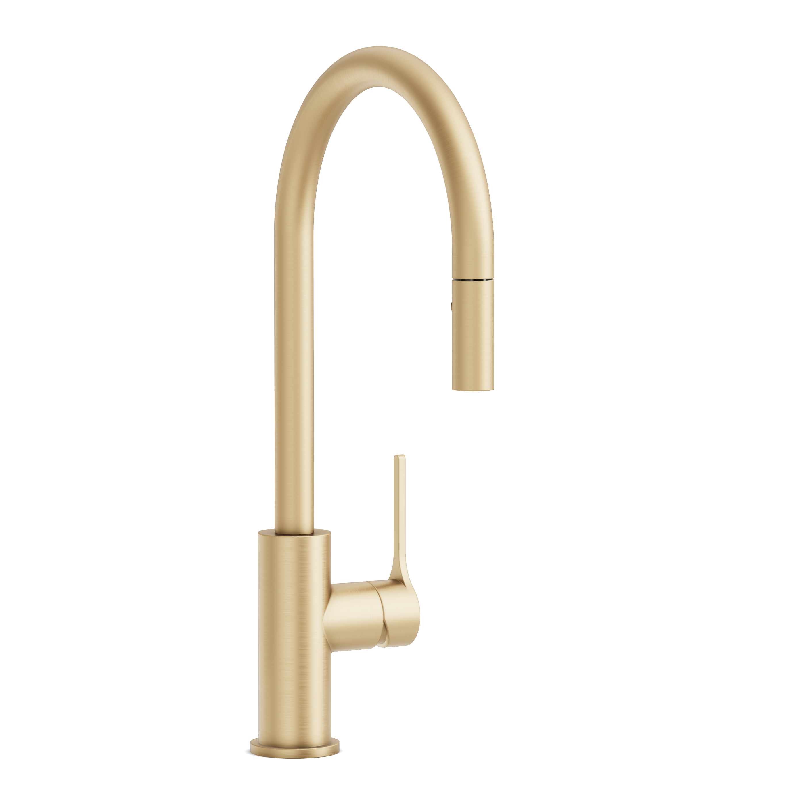 Sereno Gooseneck Pull Out Mixer - Brushed Brass