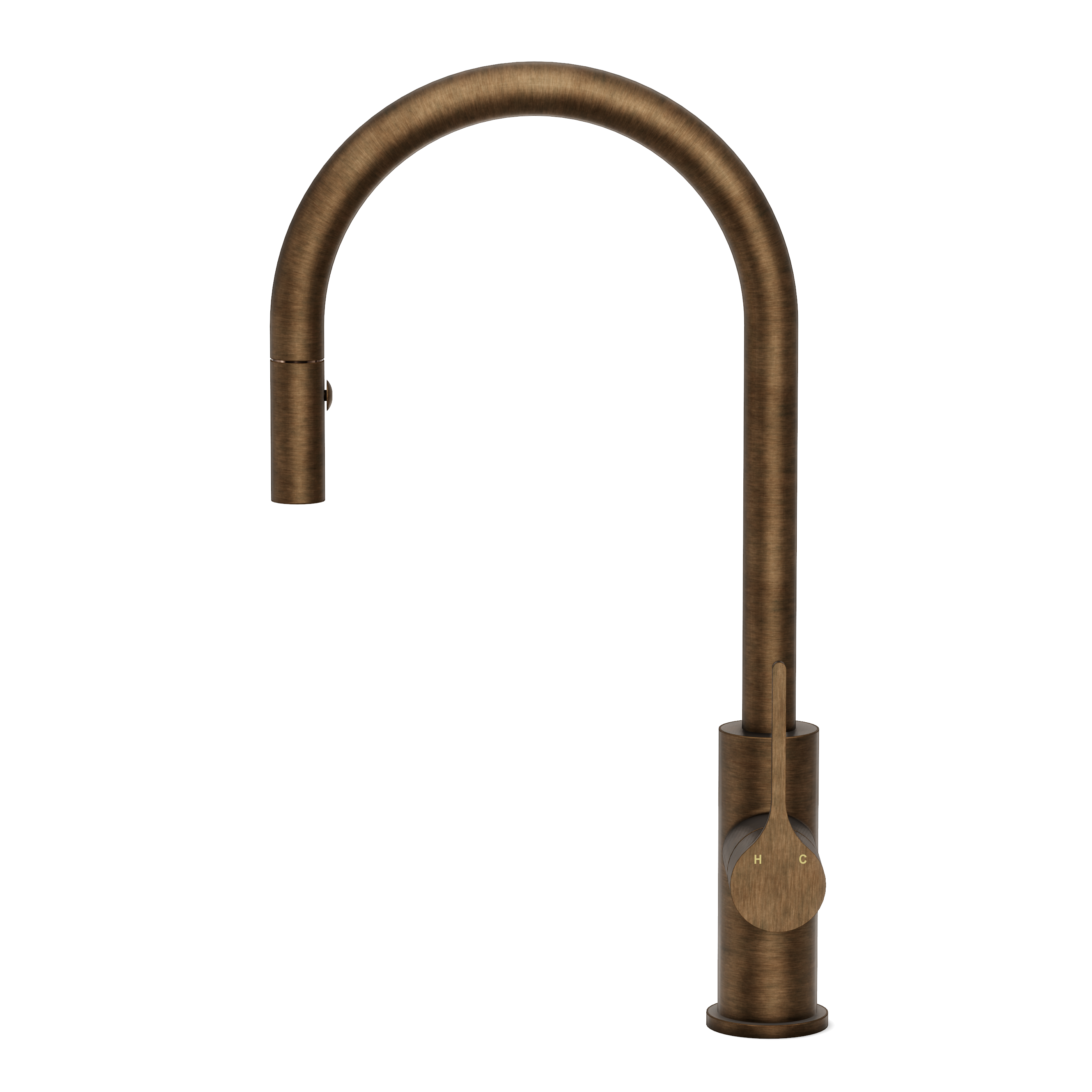 Sereno Gooseneck Pull Out Mixer - Antique Brass