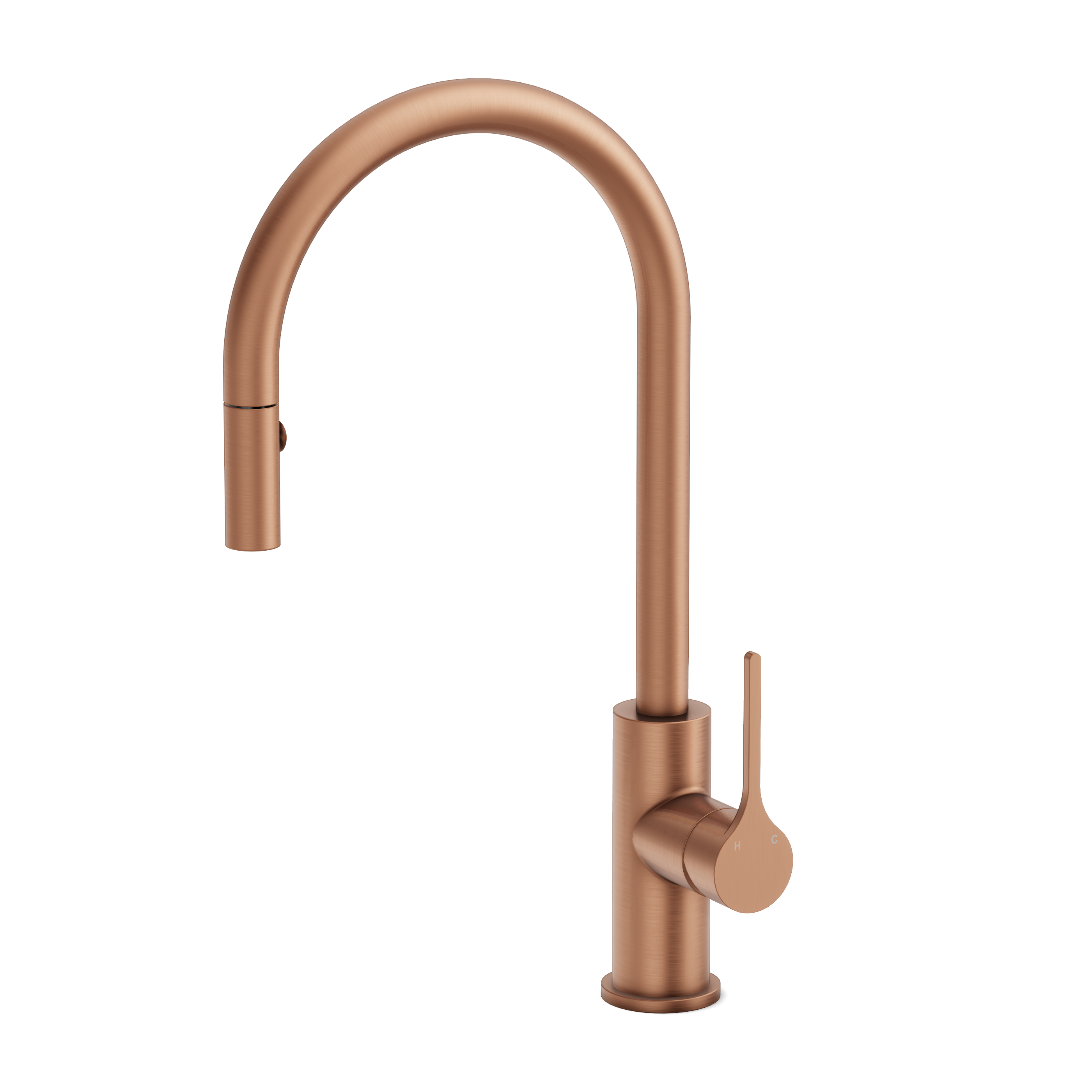 Sereno Gooseneck Pull Out Mixer - Brushed Copper