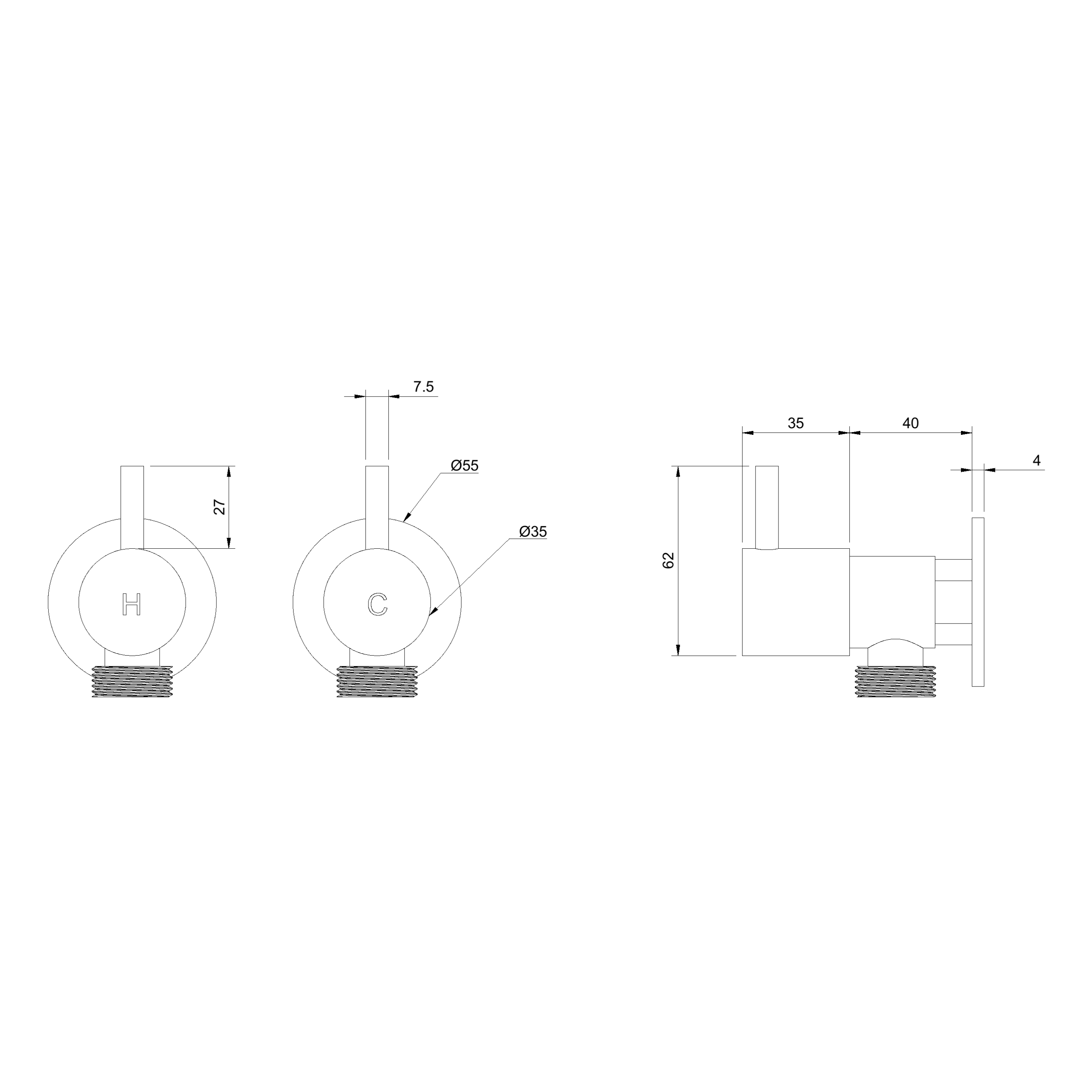 Washing Machine Taps - Brushed Brass