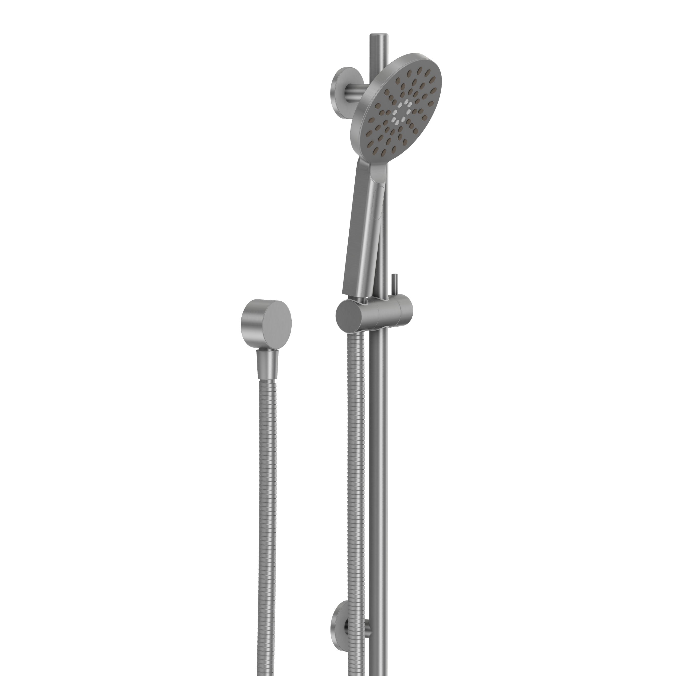 Adjustable Shower Rail Set with Round Hand Wand - Brushed Nickel
