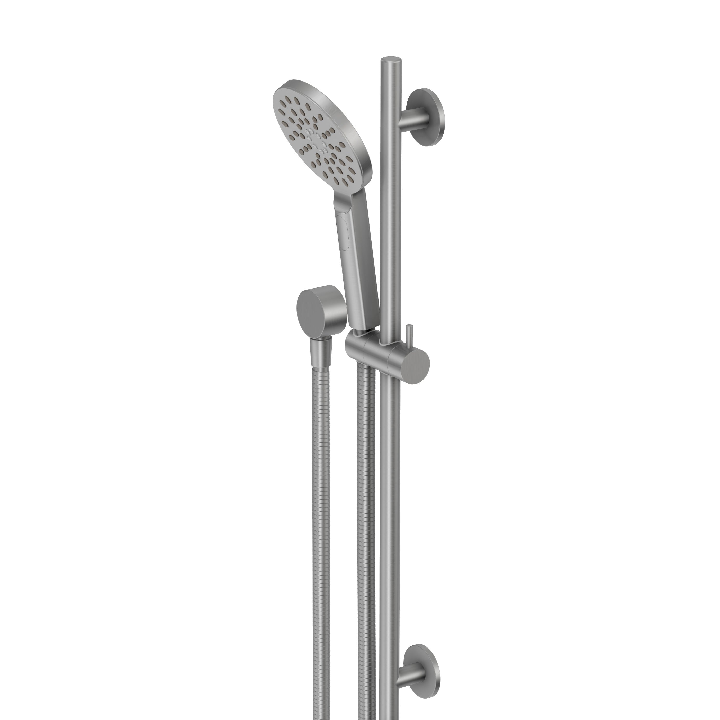 Adjustable Shower Rail Set with Round Hand Wand - Brushed Nickel