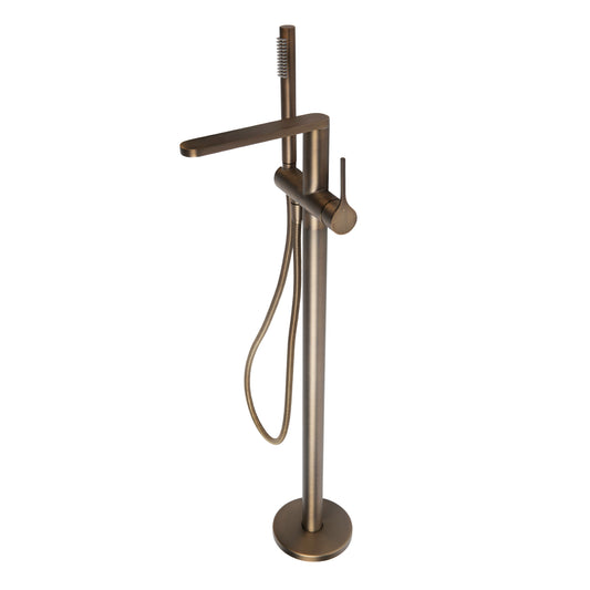 Sereno Bath Filler with Hand Shower - Antique Brass