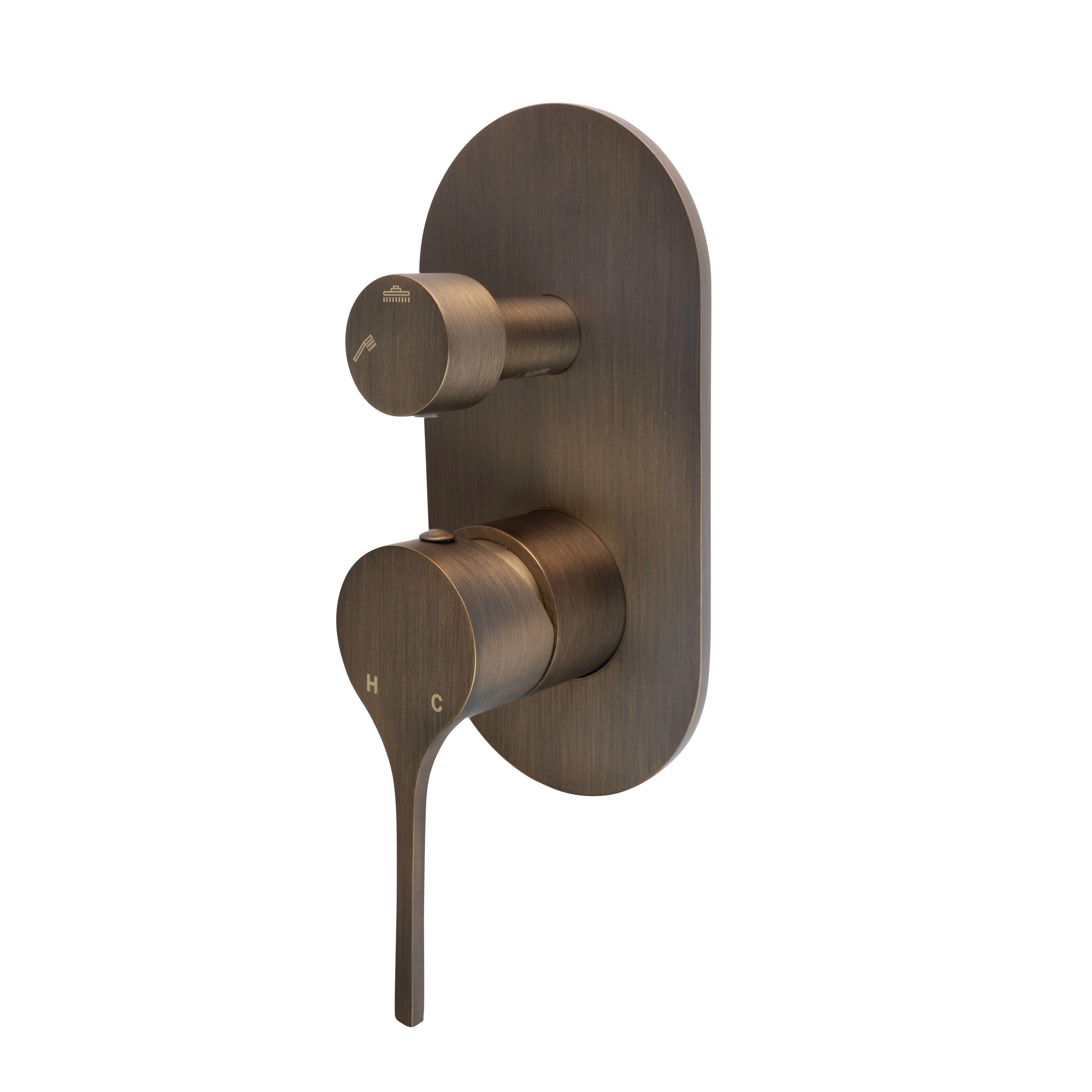 Sereno Concealed Diverter Wall Mixer - Antique Brass