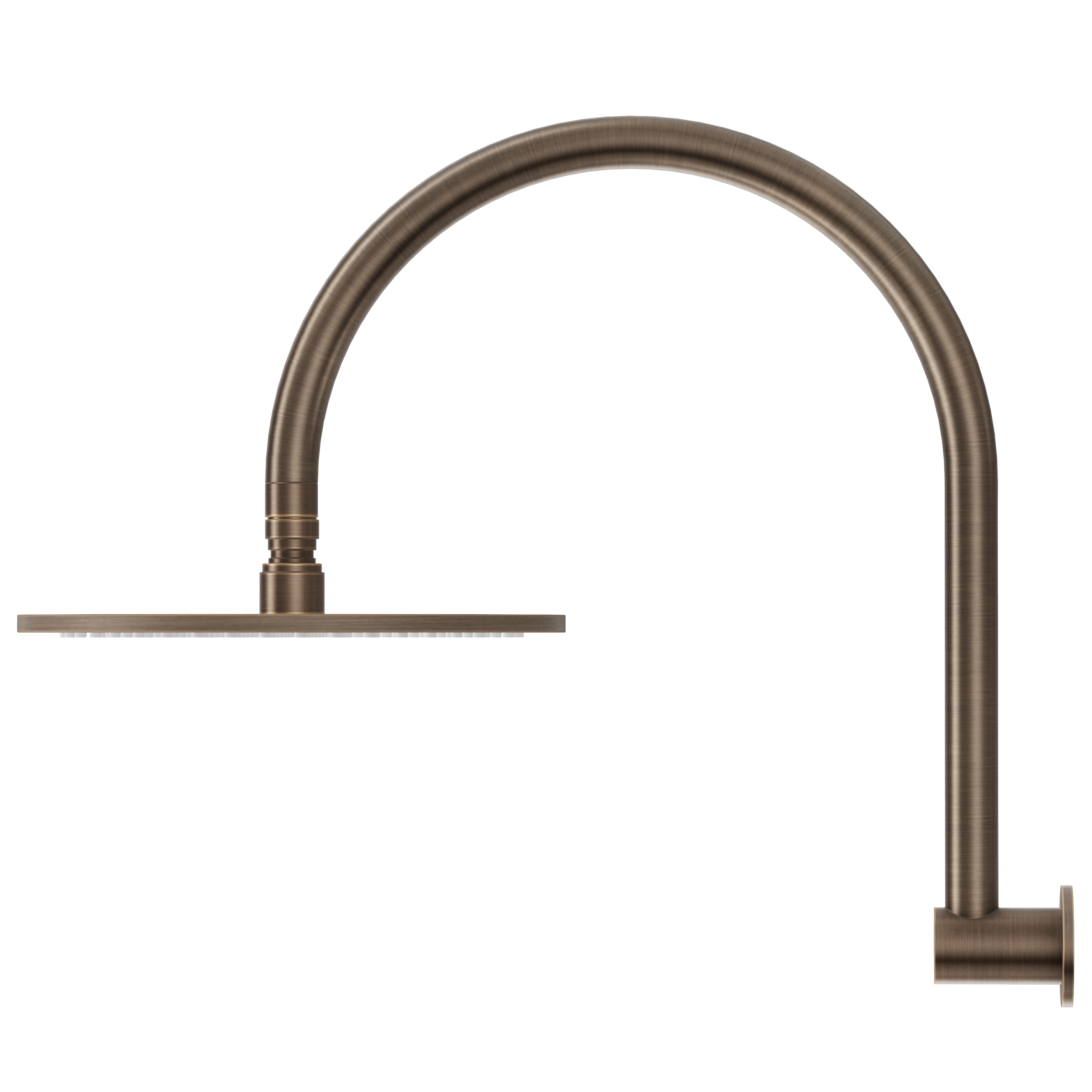 Gooseneck Shower Arm & Head - Antique Brass