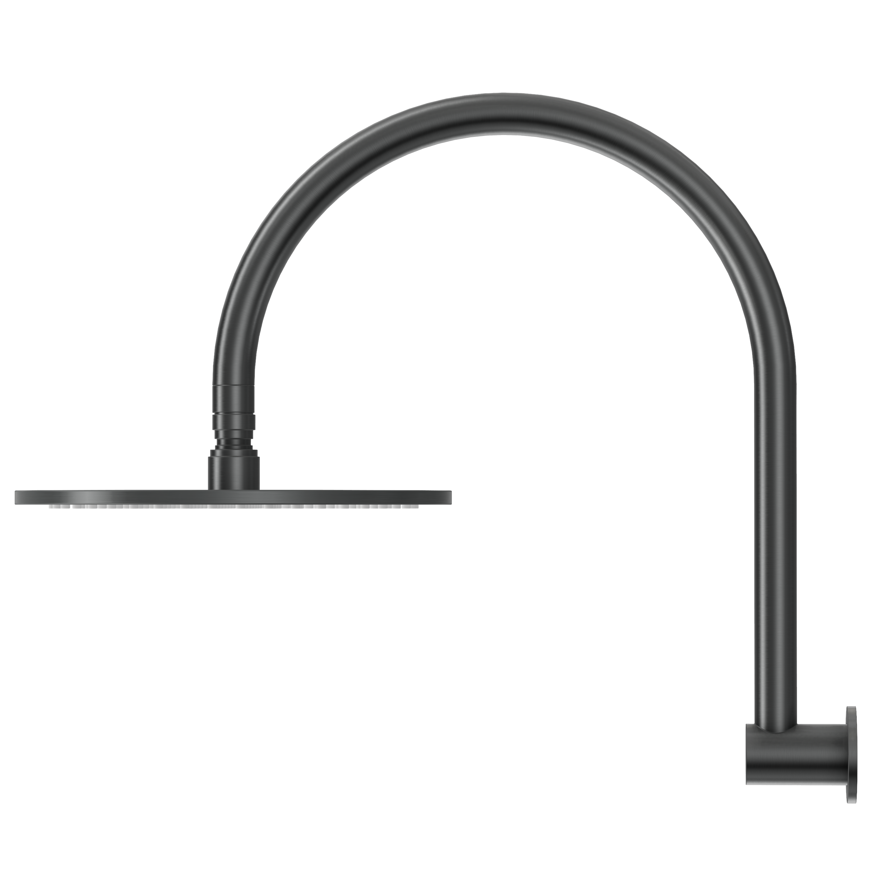 Gooseneck Shower Arm & Head - Gun Metal Brushed