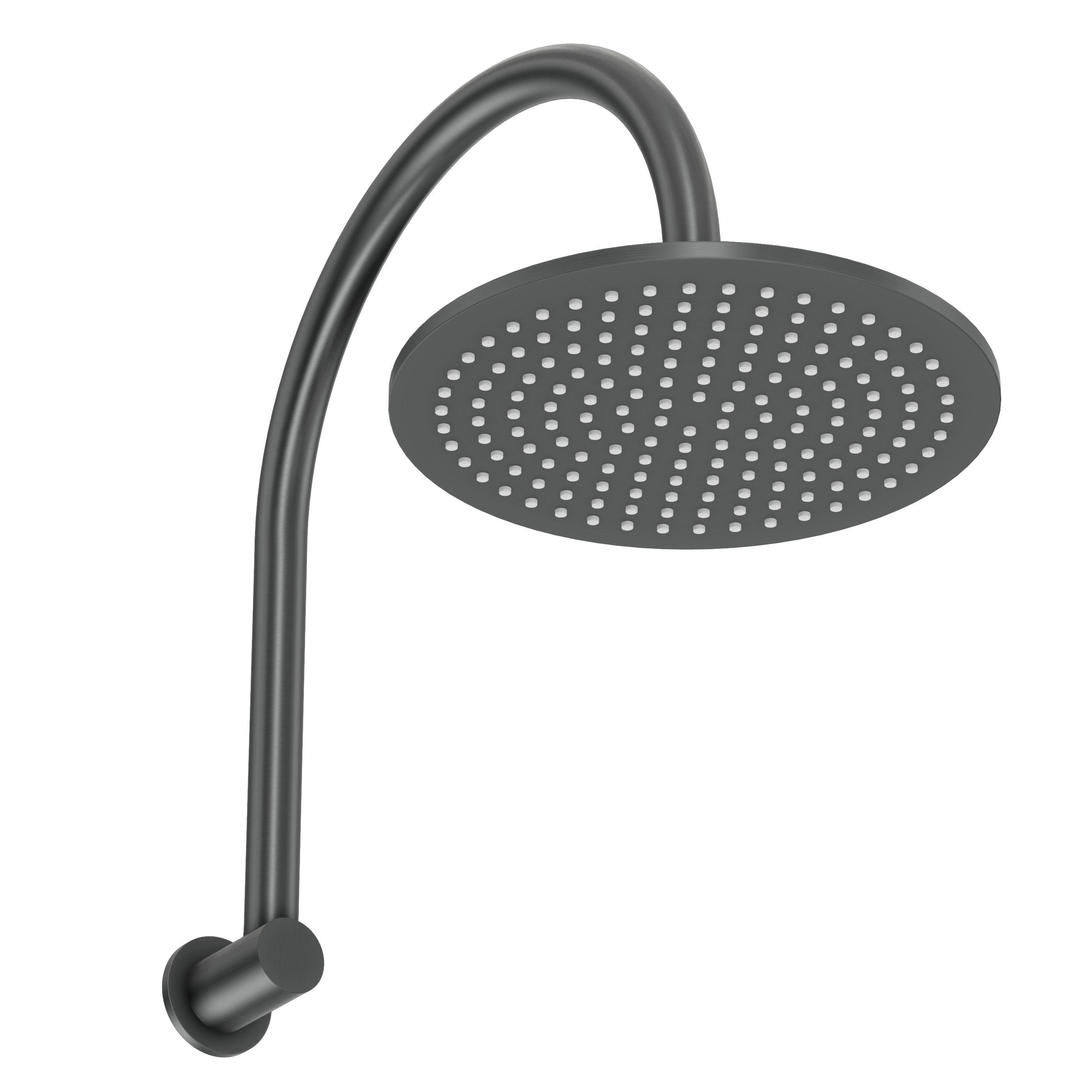 Gooseneck Shower Arm & Head - Gun Metal Brushed