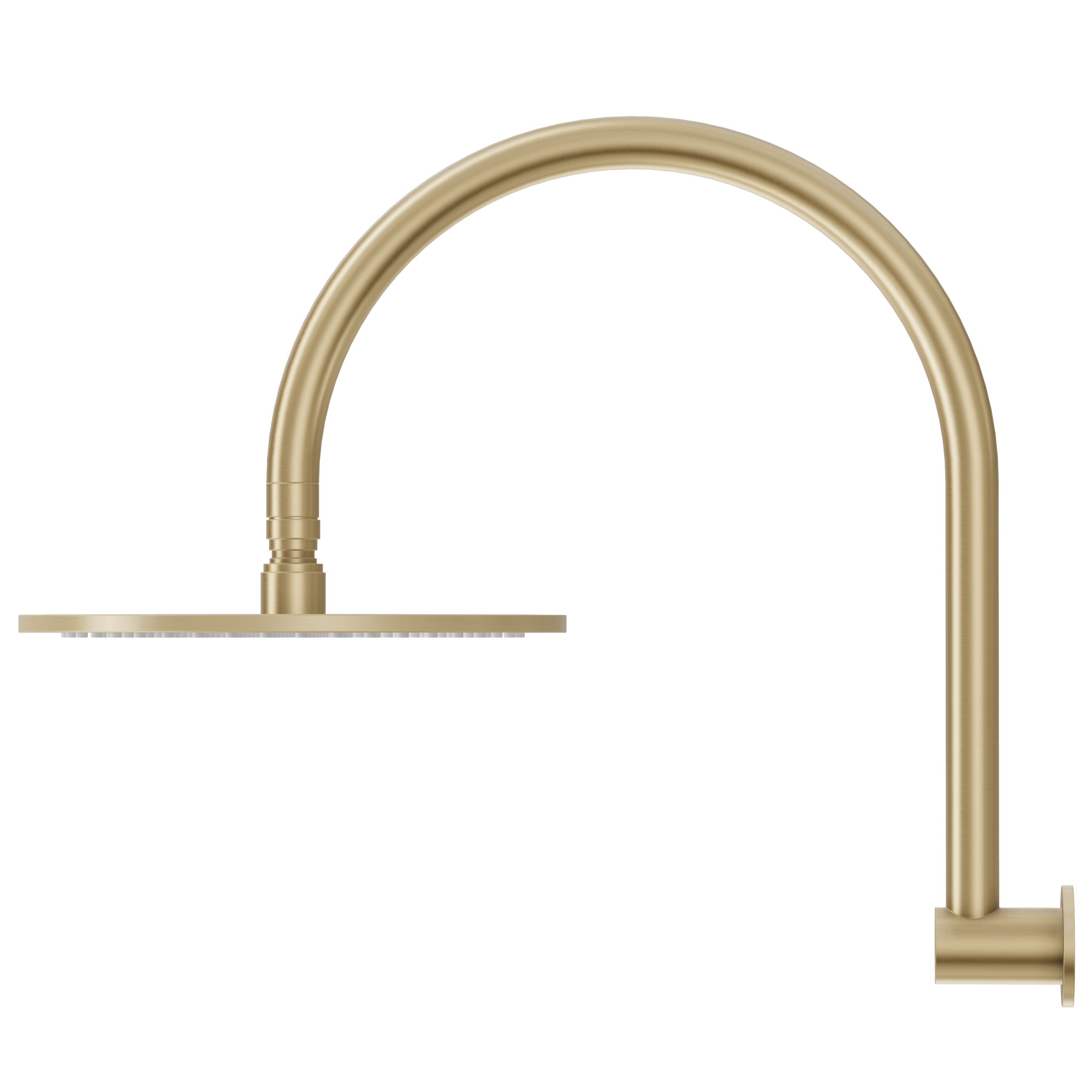 Gooseneck Shower Arm & Head - Brushed Brass