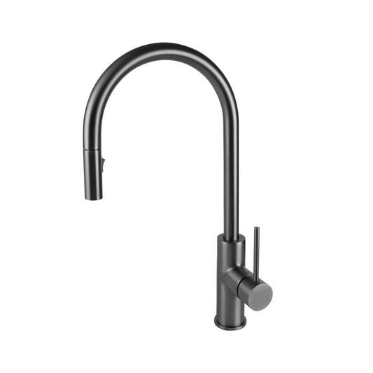 Haven Gooseneck Pull Out Mixer - Gun Metal Brushed