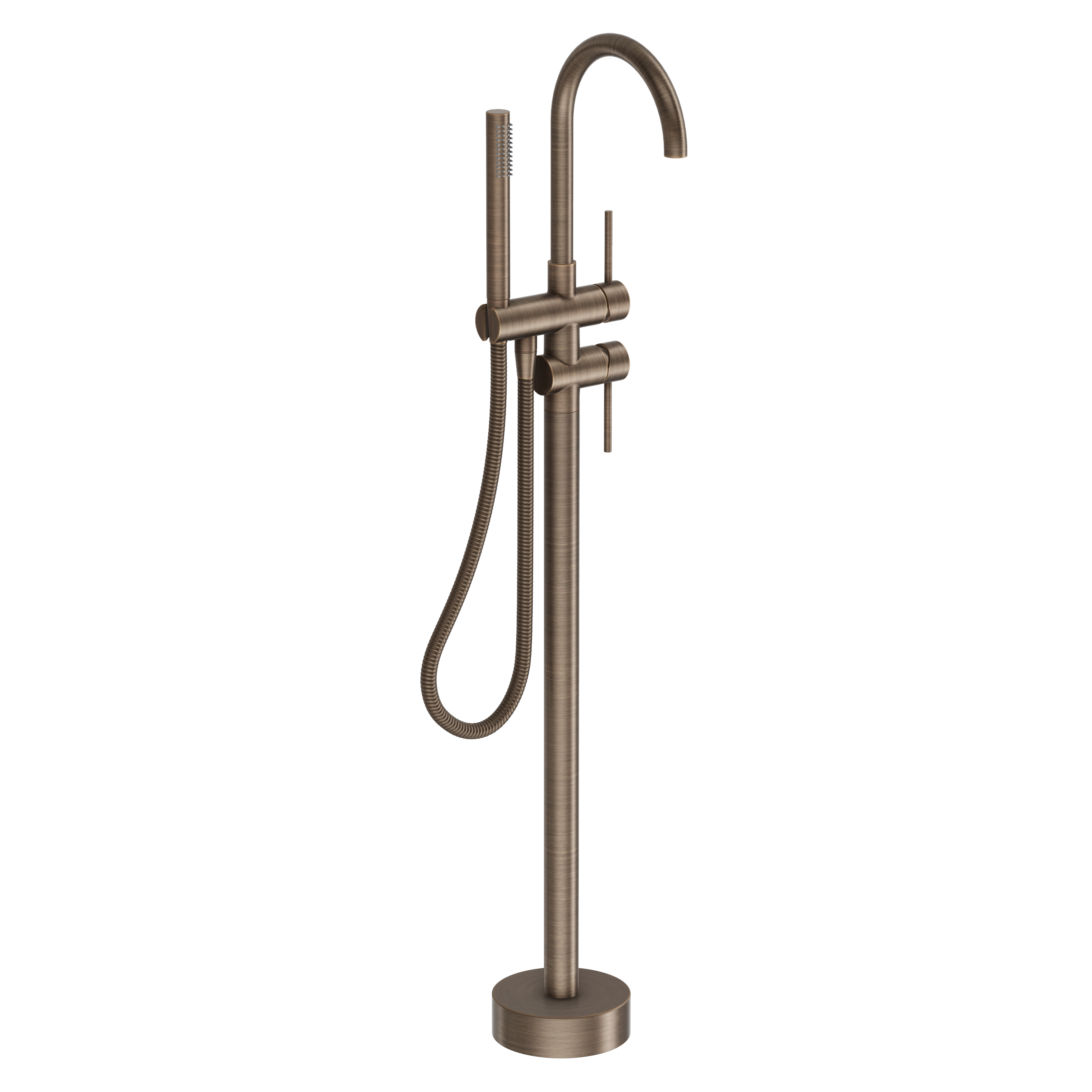 Haven Bath Filler with Hand Shower Wand - Antique Brass