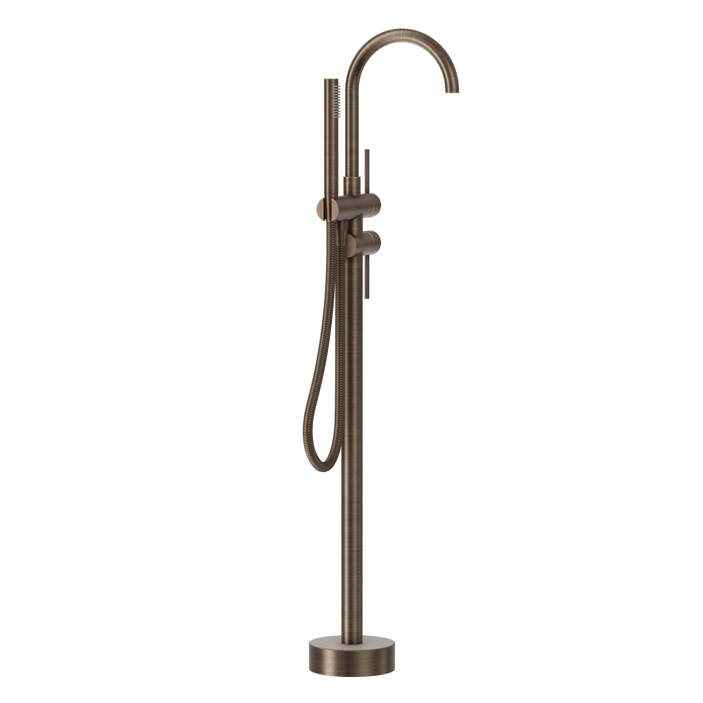 Haven Bath Filler with Hand Shower Wand - Antique Brass
