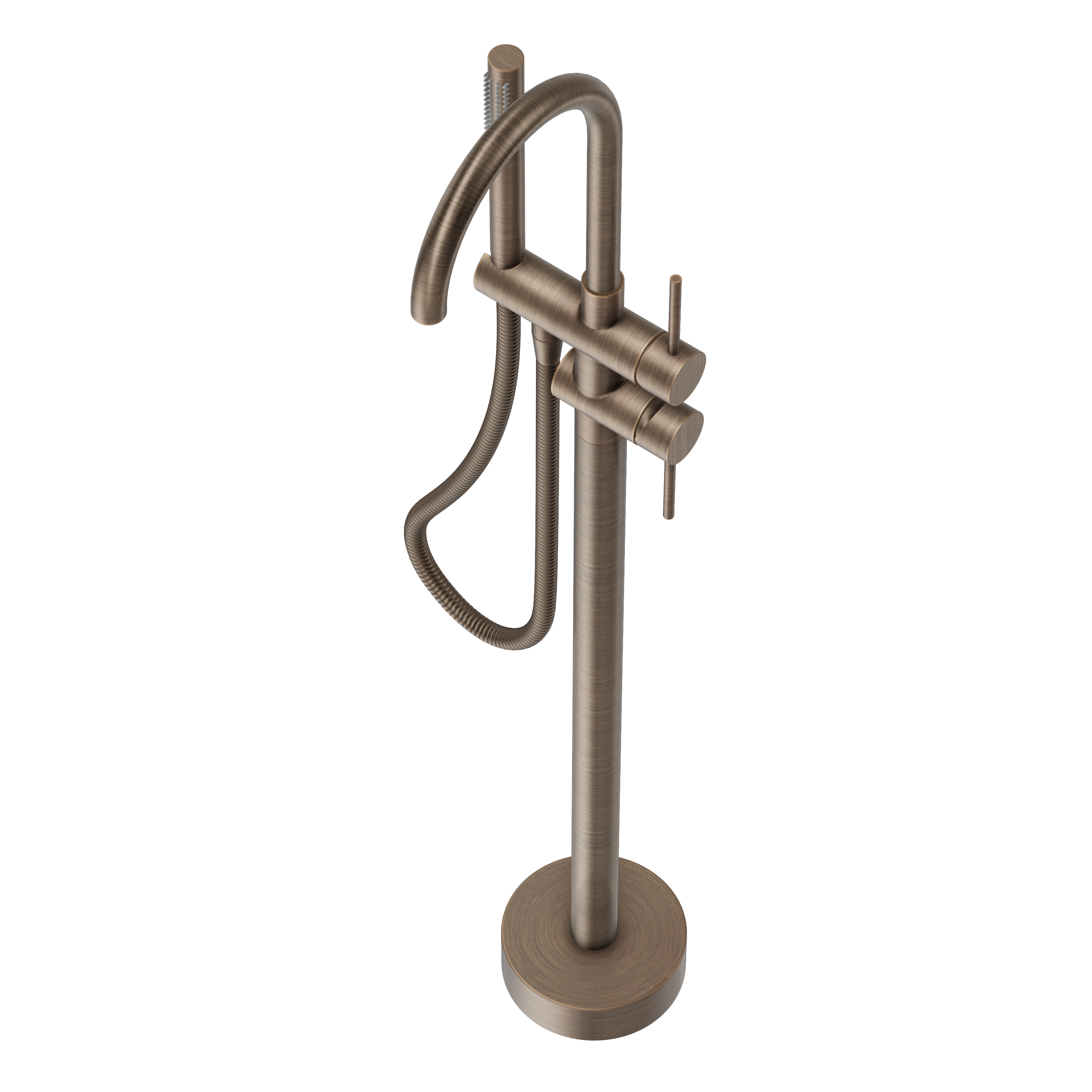 Haven Bath Filler with Hand Shower Wand - Antique Brass